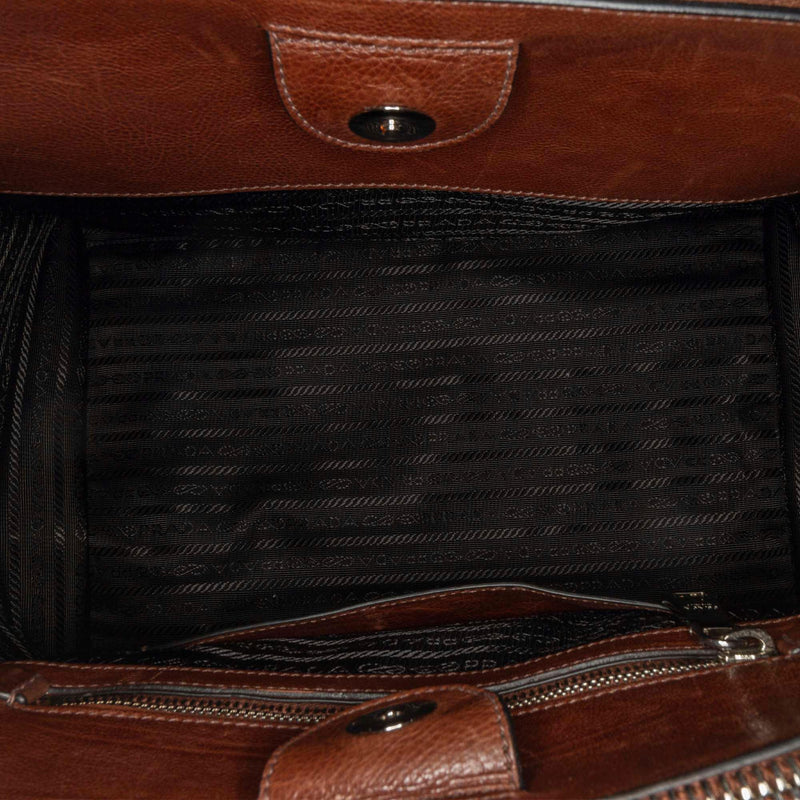 Prada Twin Pocket Leather Satchel (SHG-19129)
