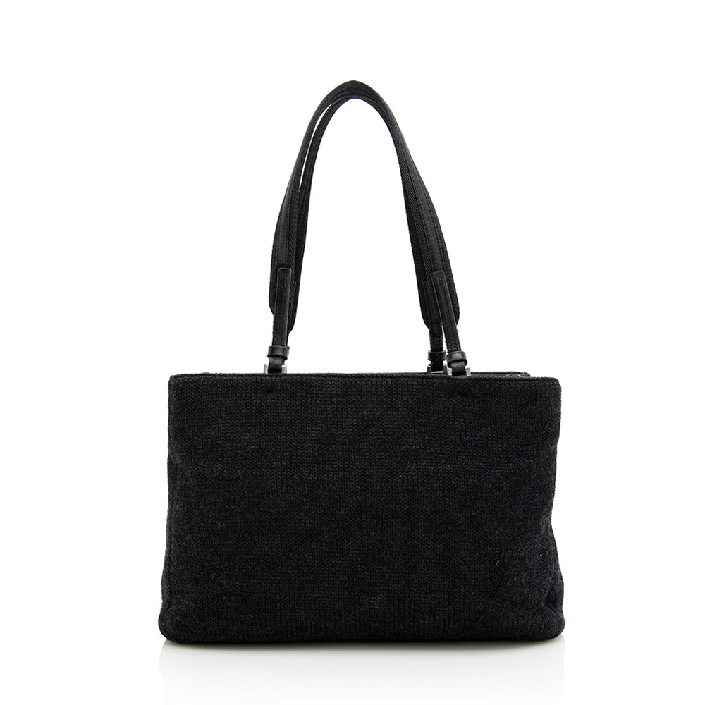 Prada Vintage Wool Tote (SHF-19253)