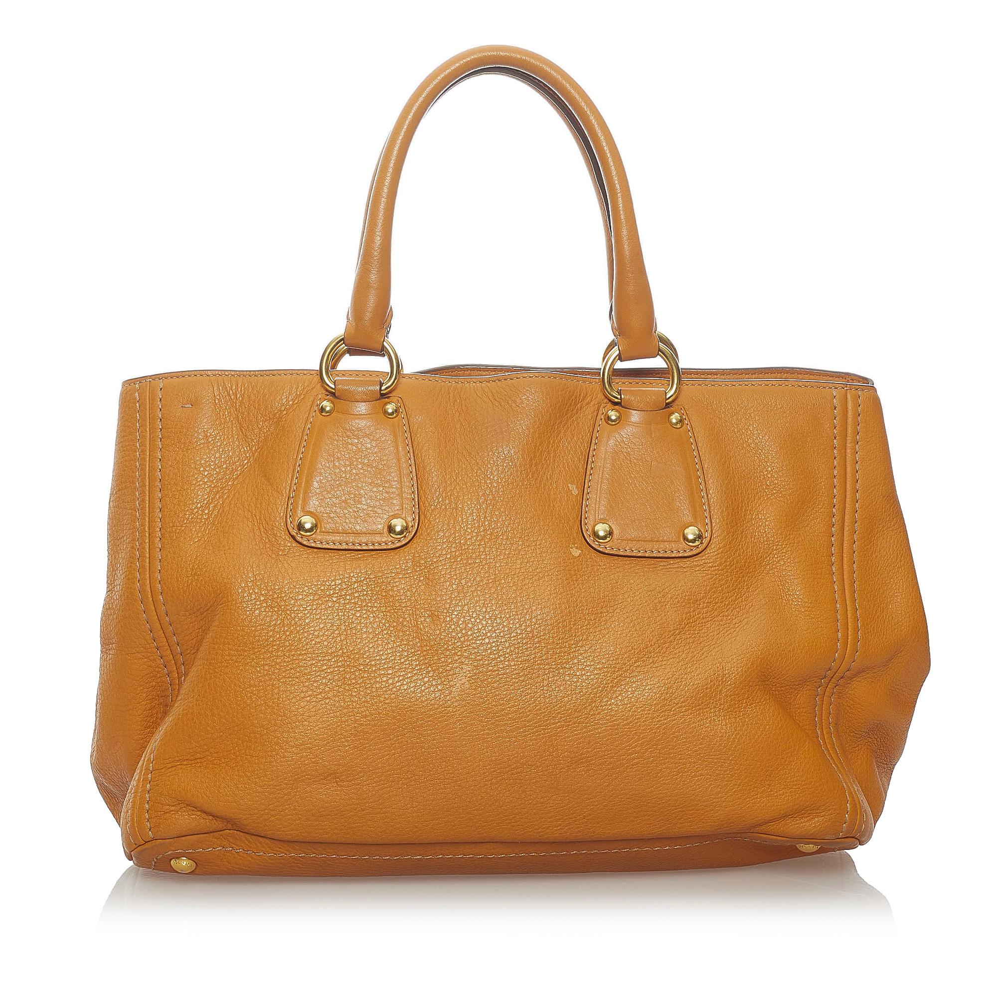 Prada Vitello Daino Leather Handbag (SHG-32385)