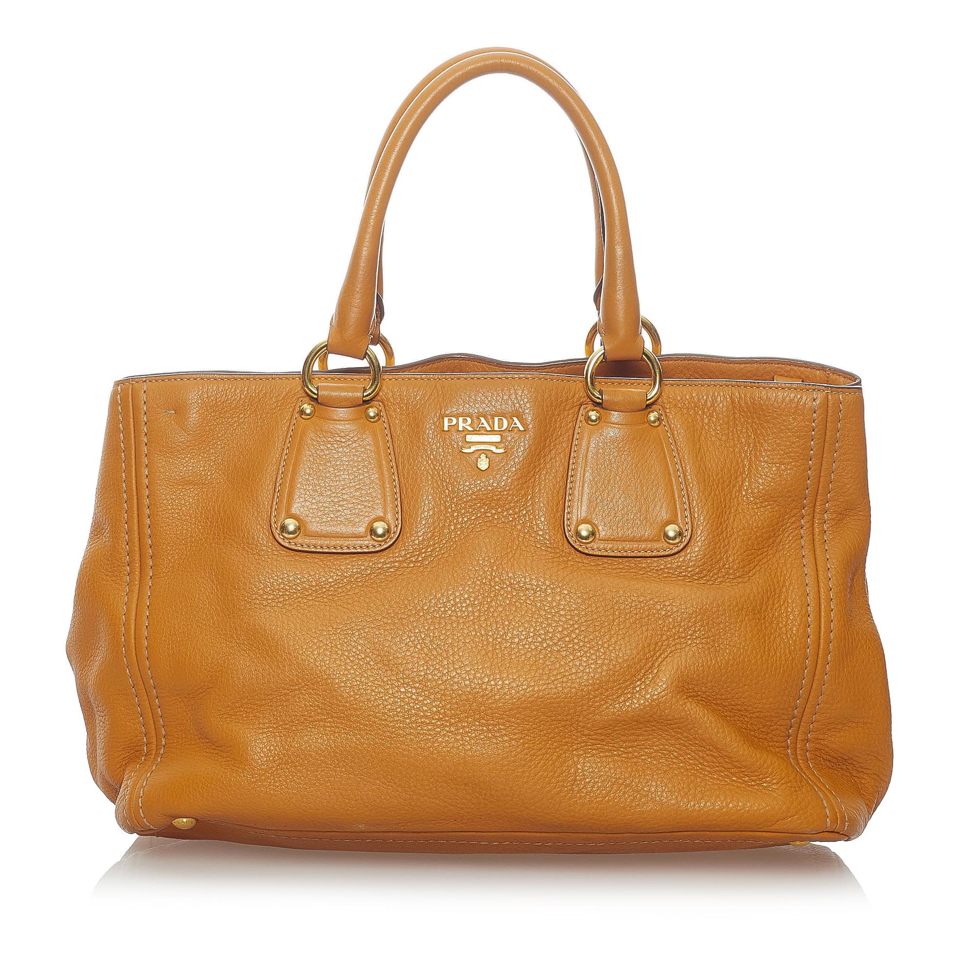 Prada Vitello Daino Leather Handbag (SHG-32385)