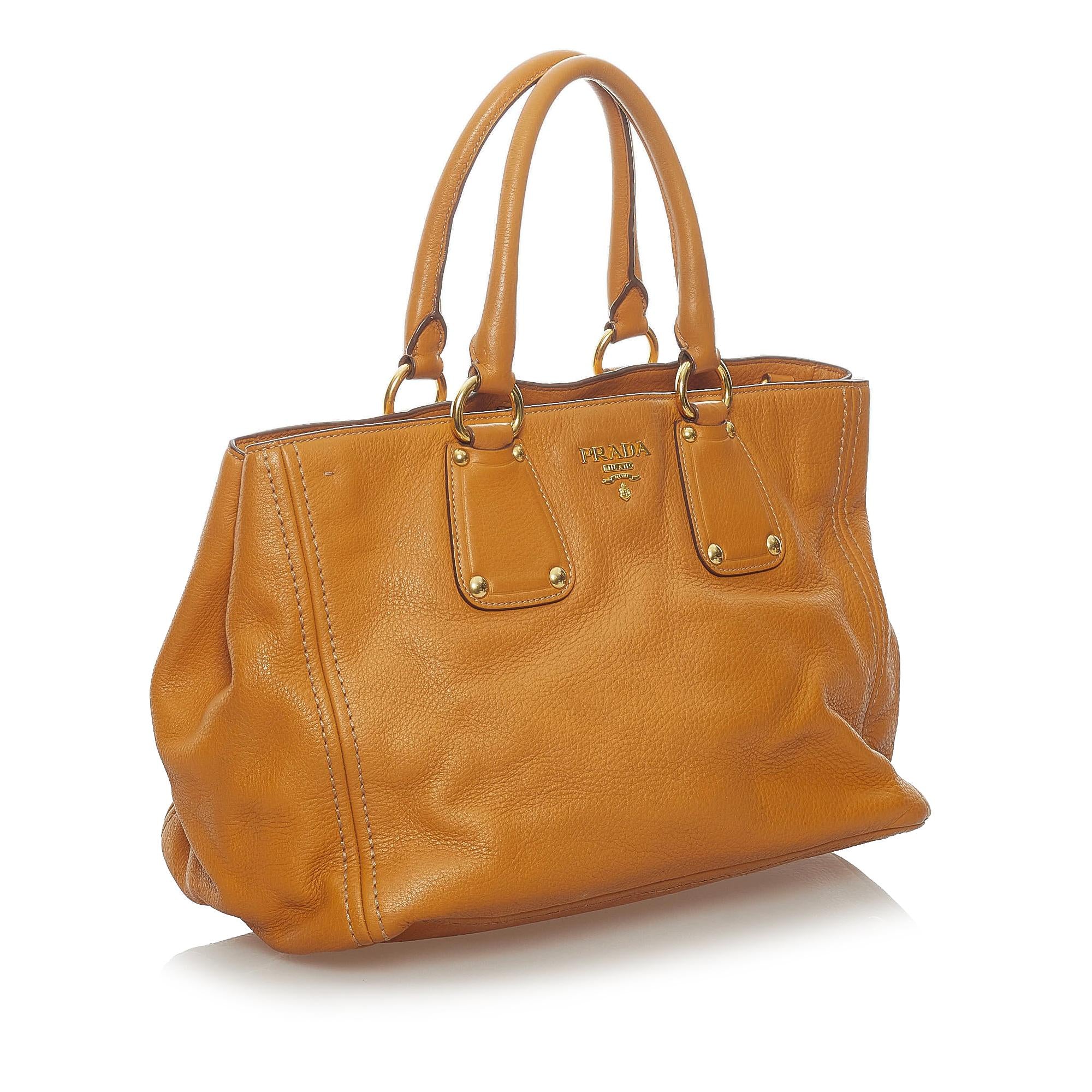 Prada Vitello Daino Leather Handbag (SHG-32385)