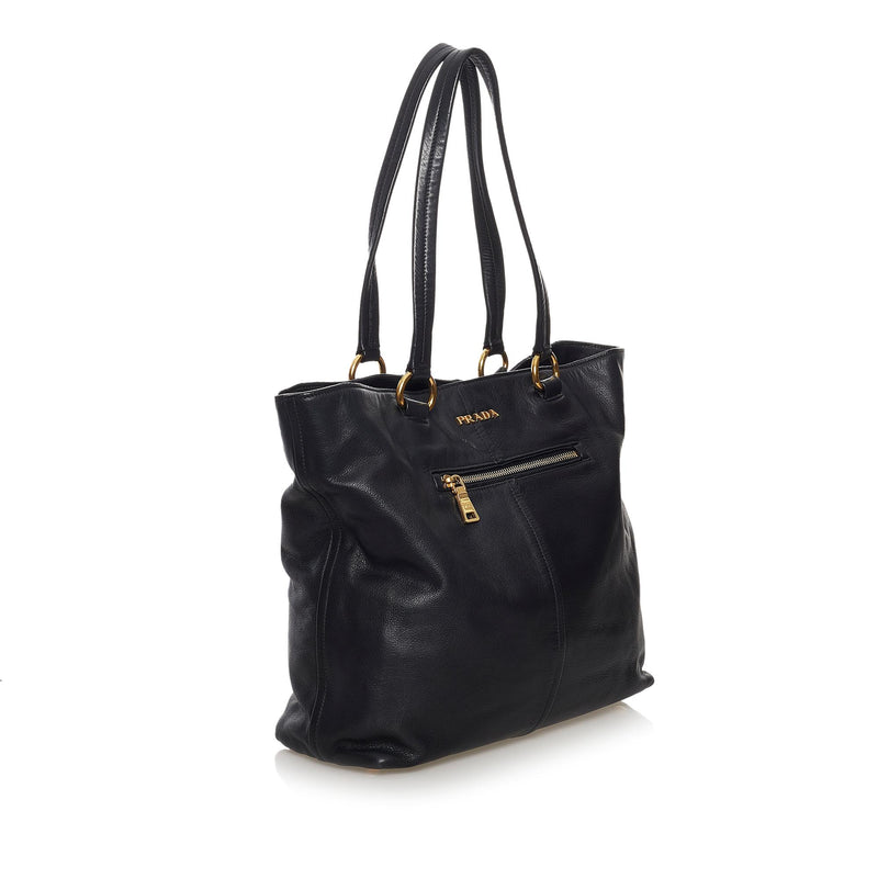 Prada Vitello Daino Leather Tote Bag (SHG-32415)