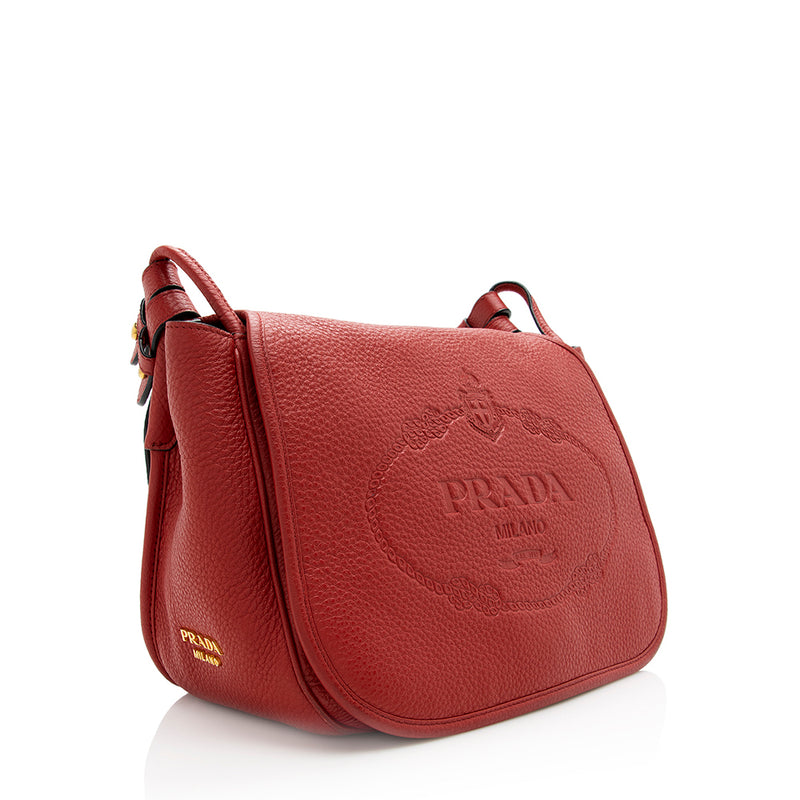 Prada Vitello Daino Logo Messenger Bag (SHF-20604) – LuxeDH