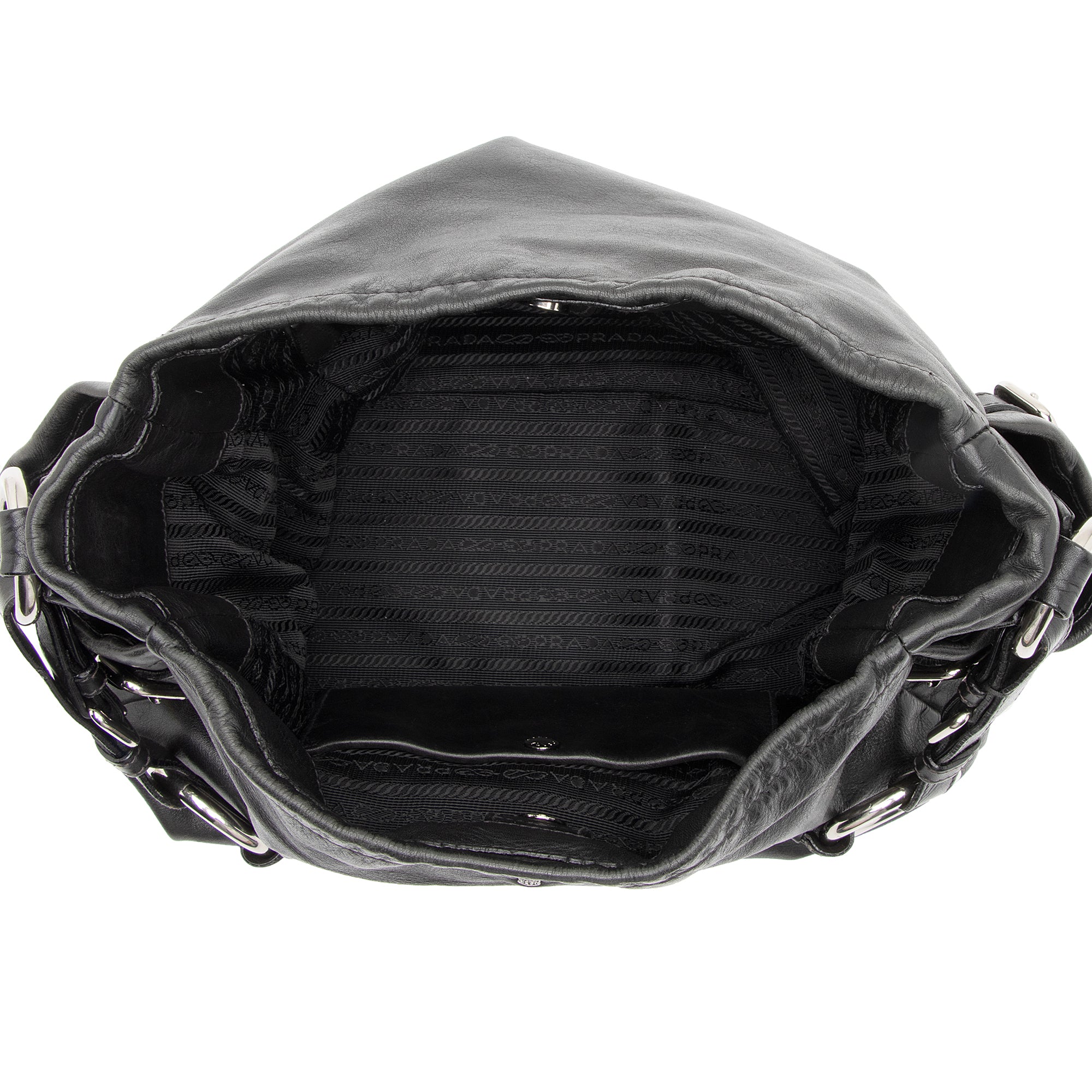 Prada Vitello Daino Side Pocket Hobo (SHF-Xeib8x)