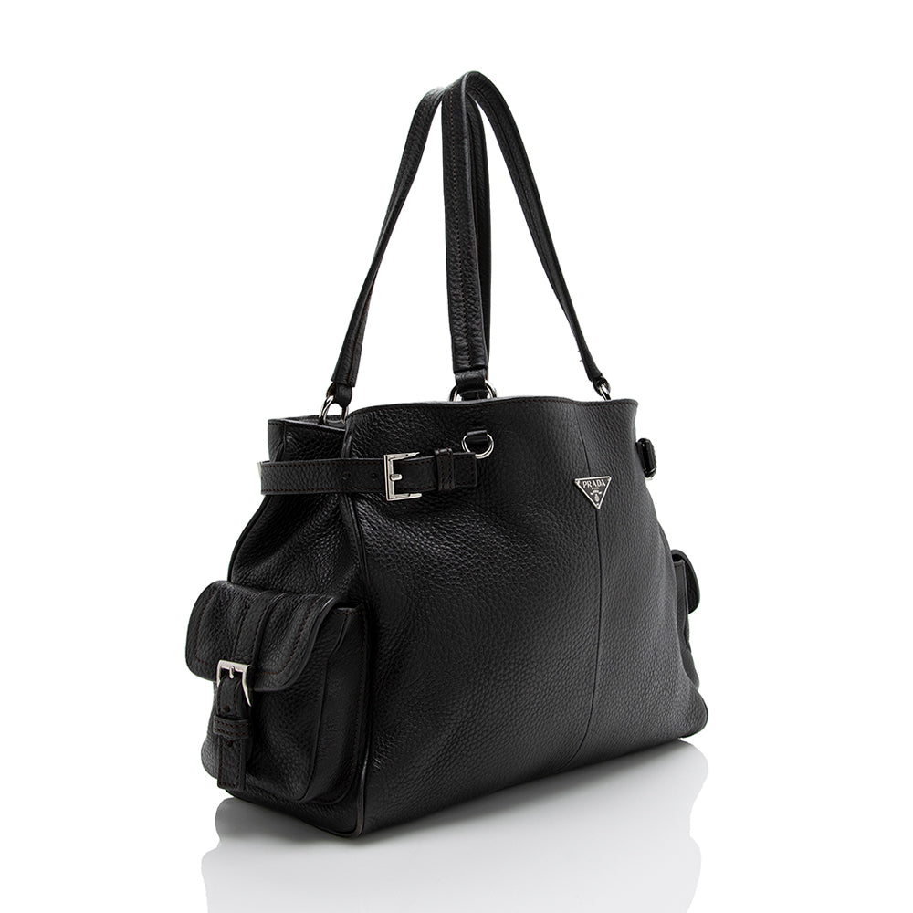 Prada Vitello Daino Side Pocket Tote (SHF-21558)