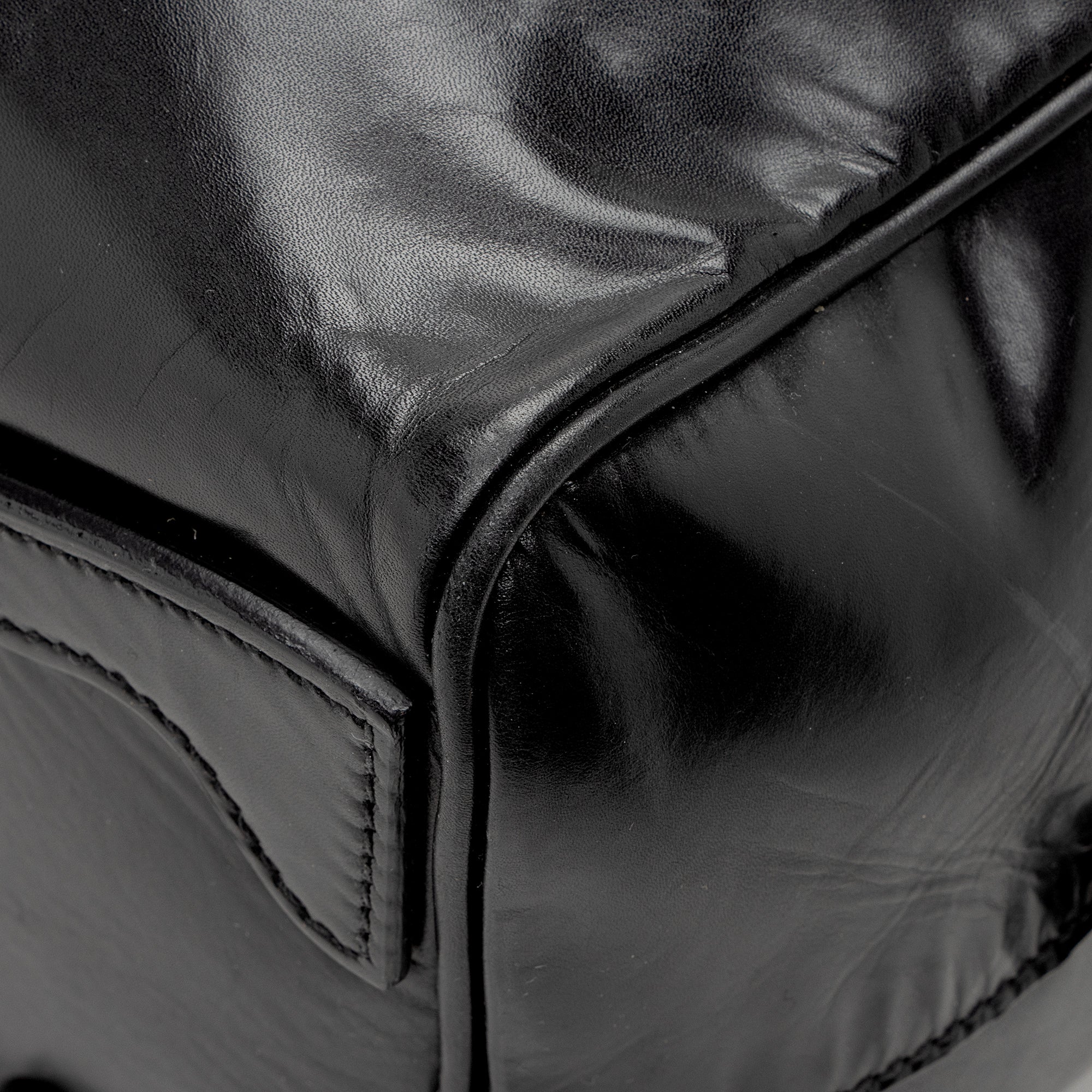 Prada Vitello Daino Spazzolato Logo Medium Bauletto Satchel (SHF-22727)