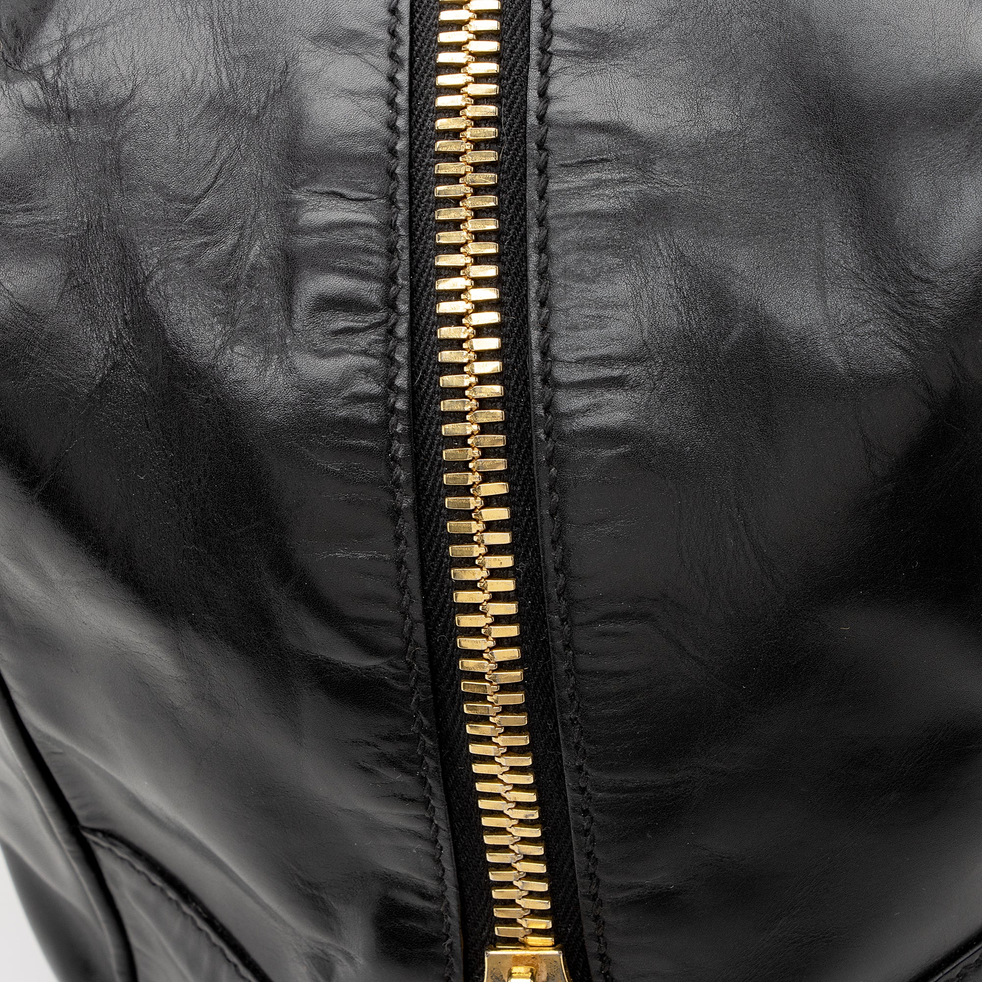 Prada Vitello Daino Spazzolato Logo Medium Bauletto Satchel (SHF-22727)