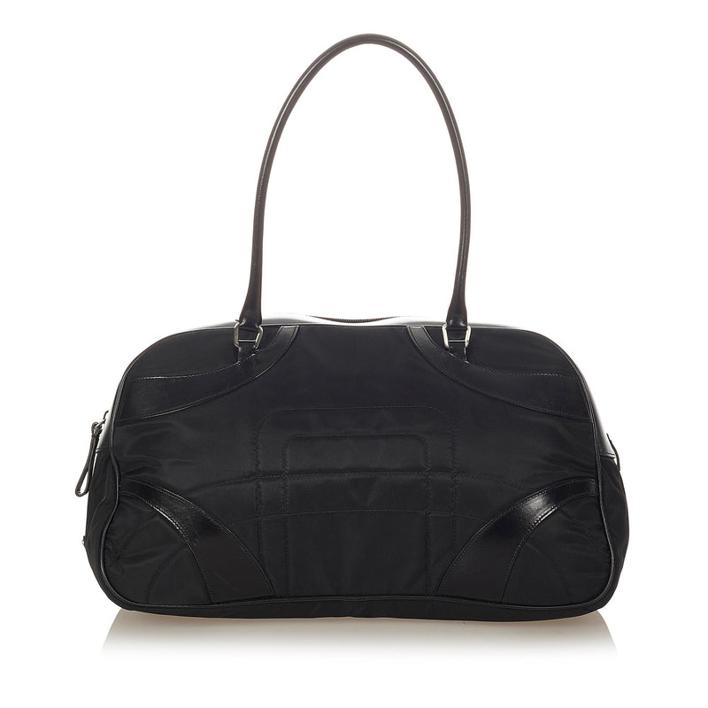 Prada Vitello Drive Nylon Bowler Bag (SHG-31551)