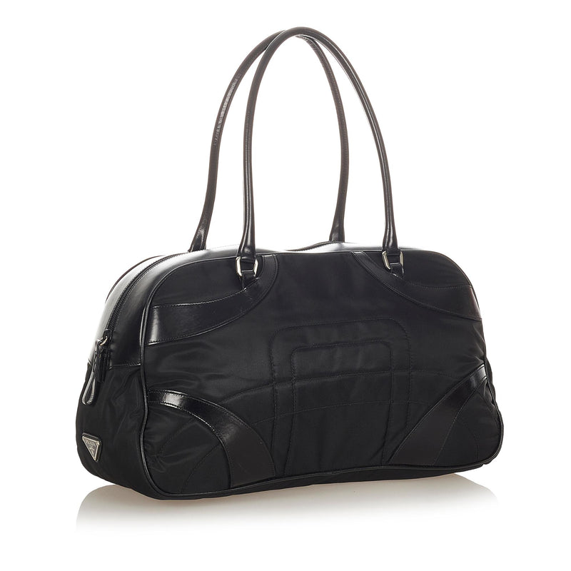 Prada Vitello Drive Nylon Bowler Bag (SHG-31551)