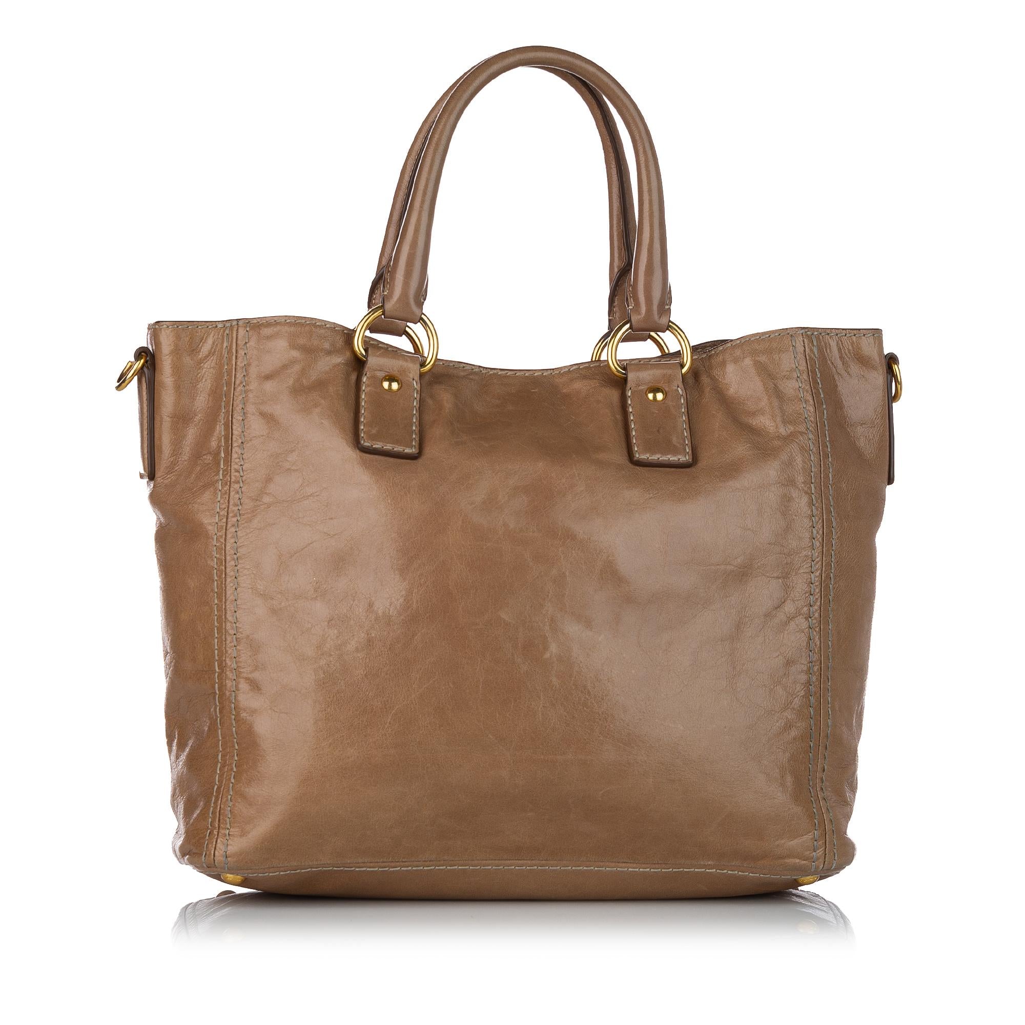 Prada Vitello Shine Leather Satchel (SHG-32508)