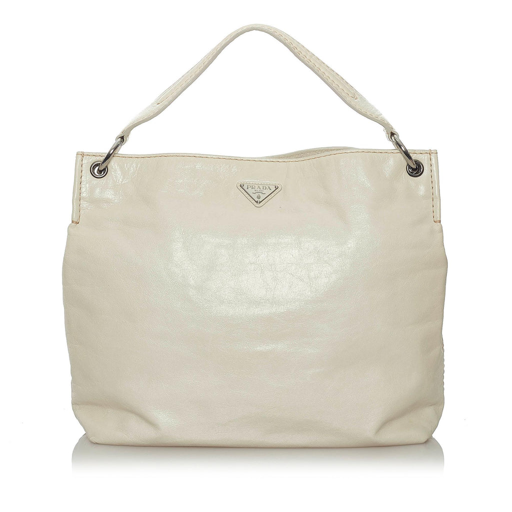 PRADA Vitello Metal Handle Shoulder Bag 28710