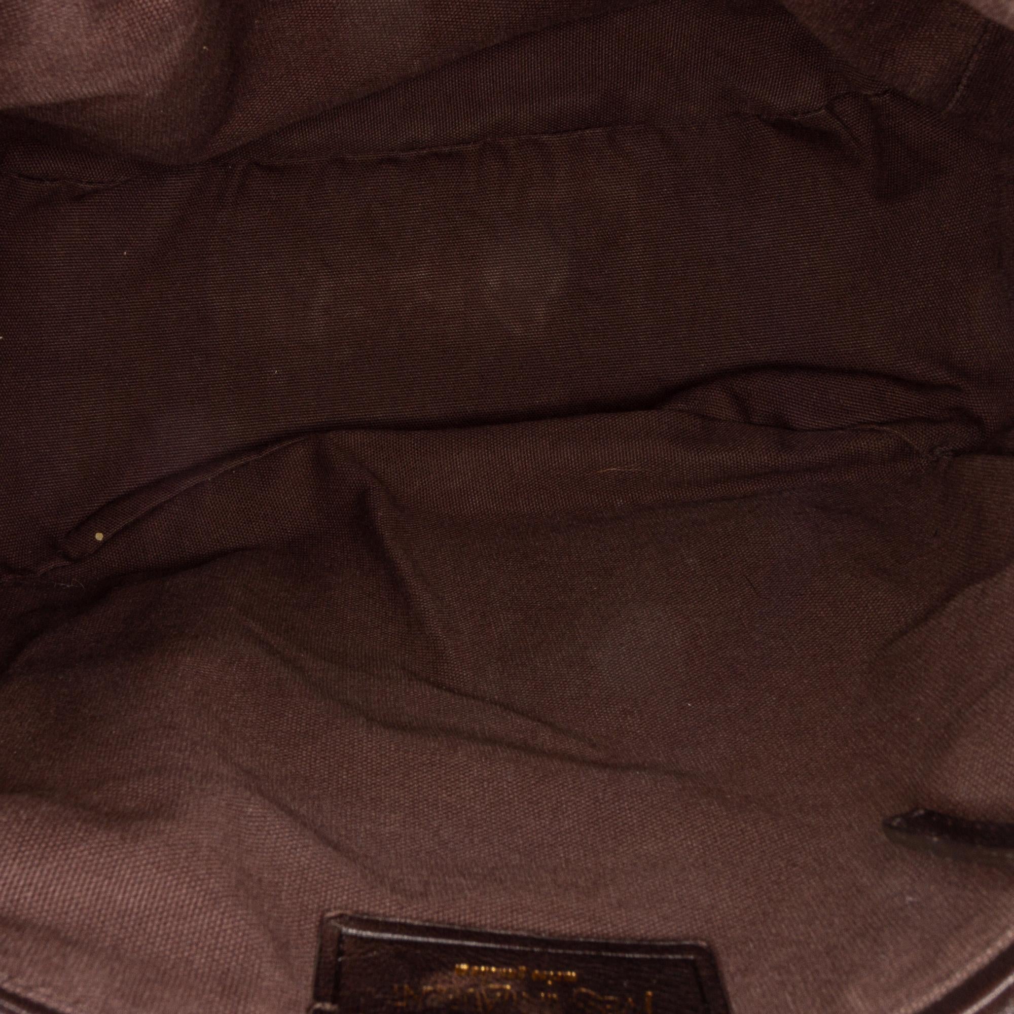 Saint Laurent Besace Embossed Nubuck Leather Flap Bag (SHG-29229)