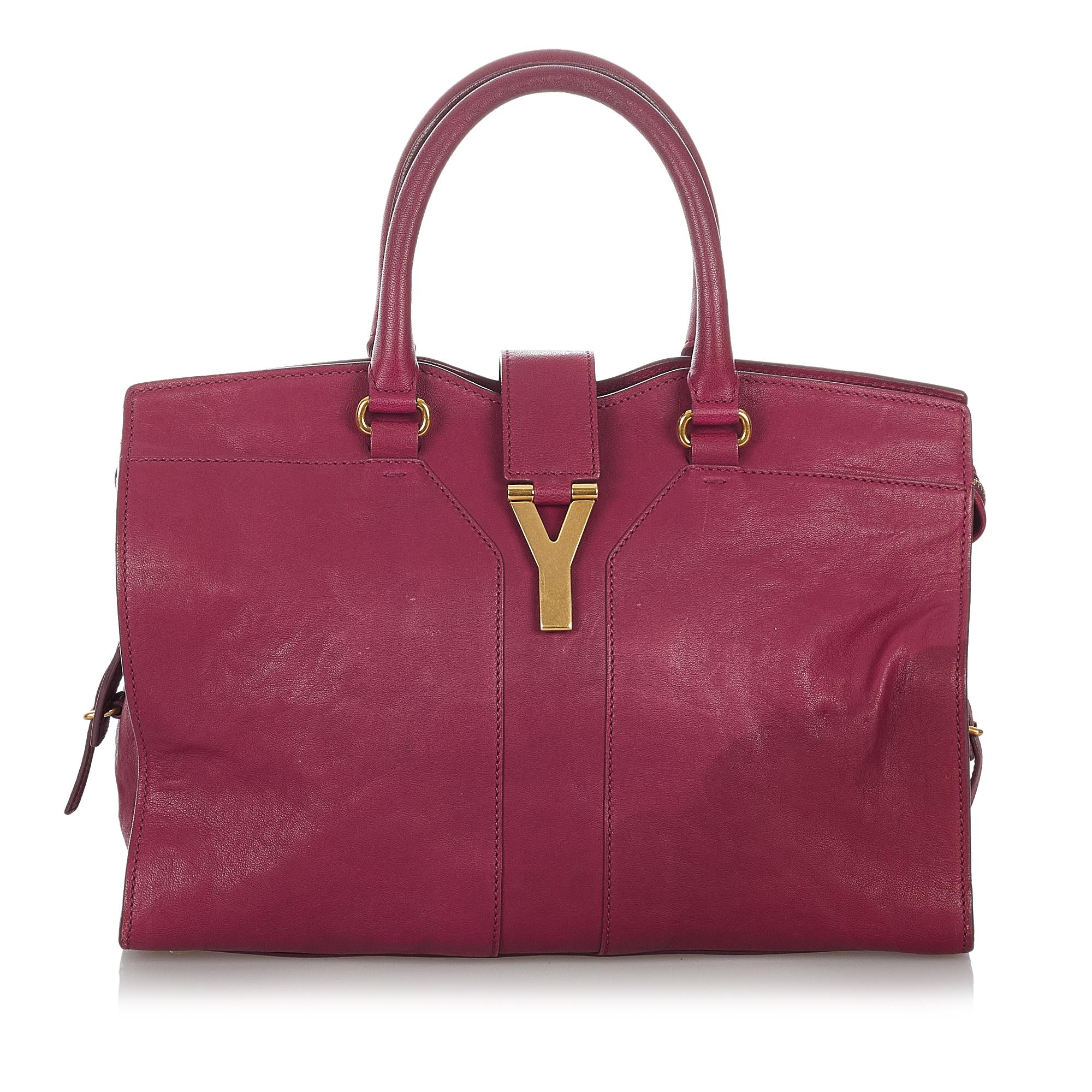 Saint Laurent Cabas Chyc Ligne Leather Handbag (SHG-26756)