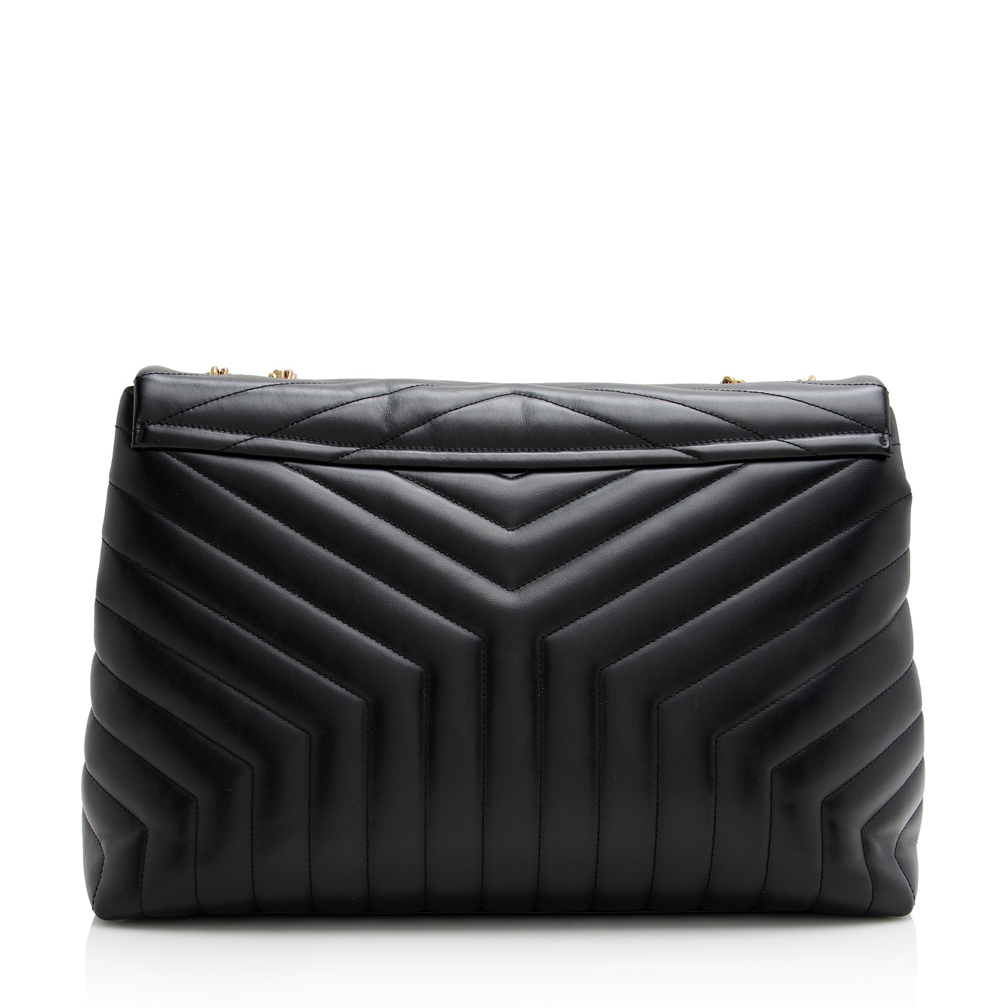 Saint Laurent Calfskin Matelasse Monogram LouLou Chain Large Shoulder Bag (SHF-22169)