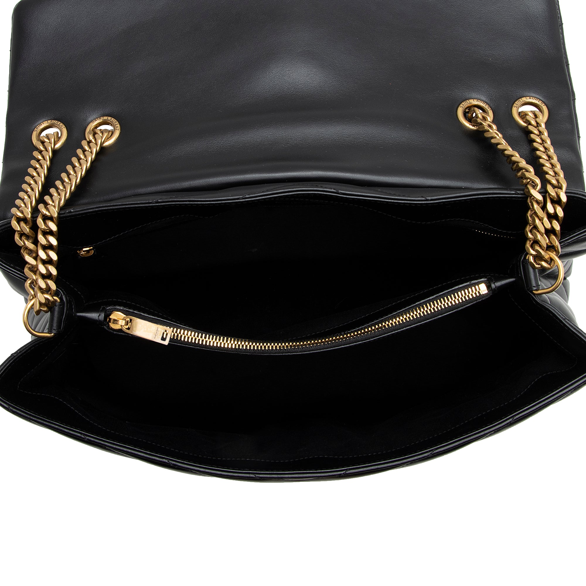 Saint Laurent Calfskin Matelasse Monogram LouLou Chain Large Shoulder Bag (SHF-22169)