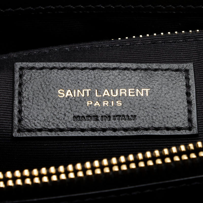 Saint Laurent Calfskin Matelasse Monogram LouLou Chain Large Shoulder Bag (SHF-22169)