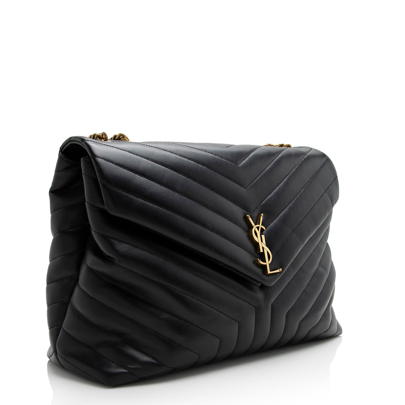 Saint Laurent Medium Loulou Matelasse Leather Shoulder Bag - Black