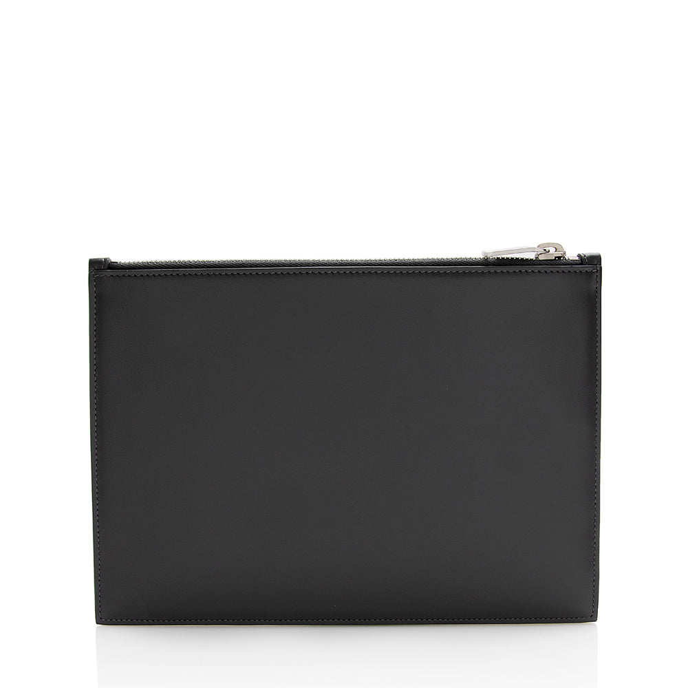 Saint Laurent Calfskin Zip Pouch (SHF-22031)