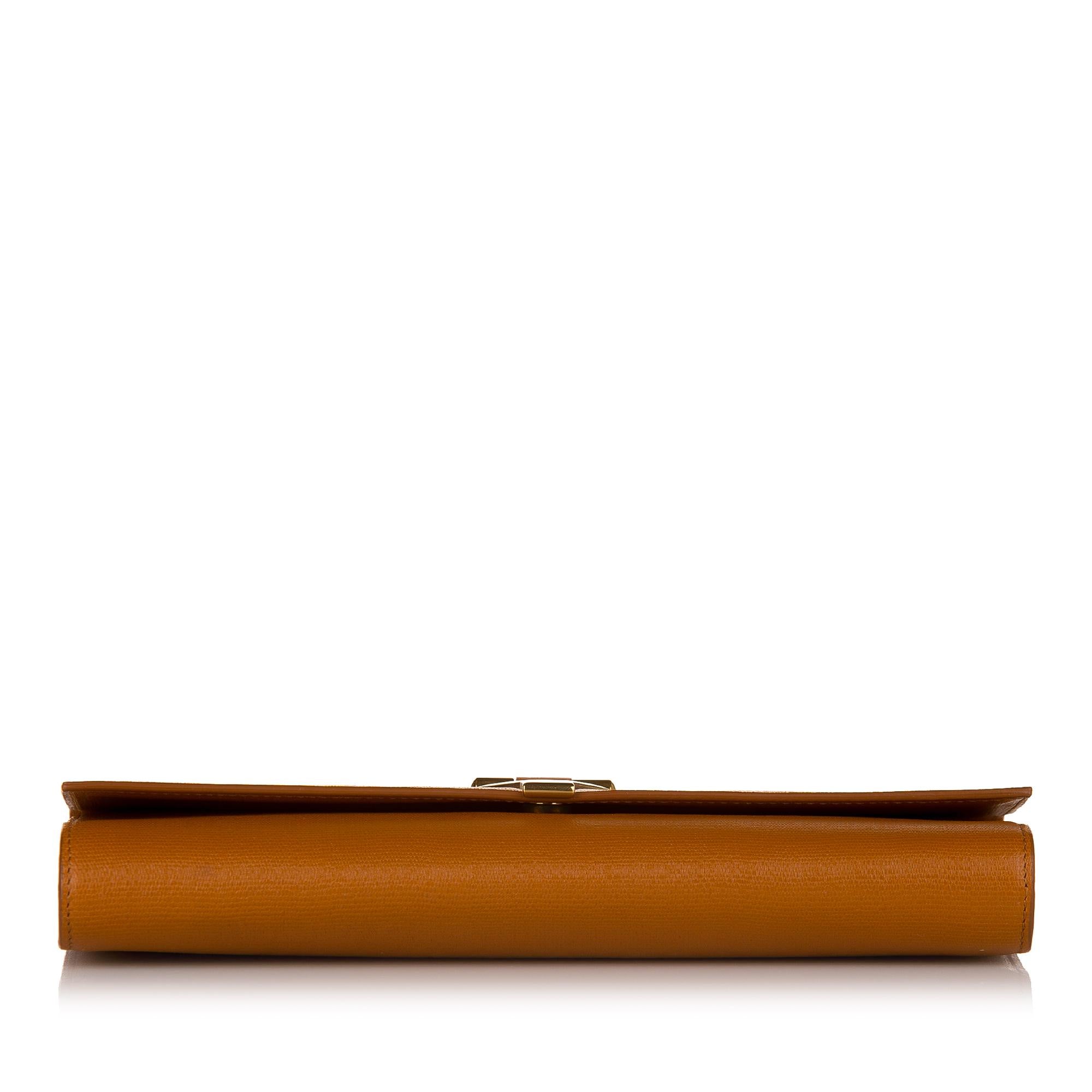 Saint Laurent Chyc Ligne Leather Clutch Bag (SHG-33667)