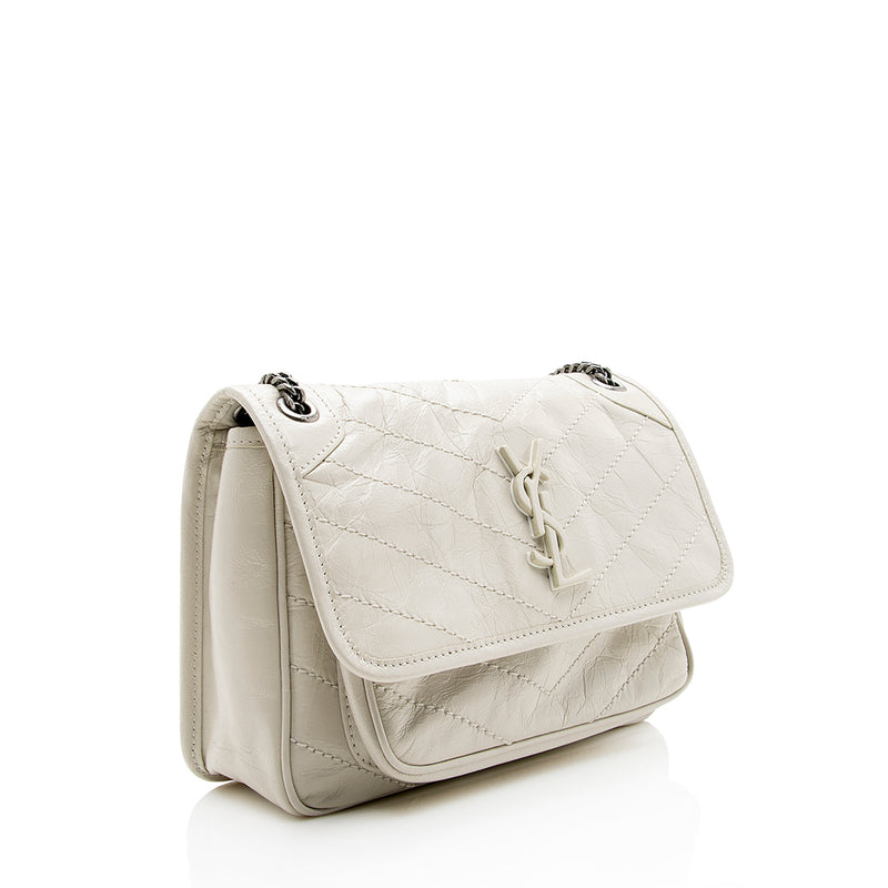 SAINT LAURENT Crinkled Calfskin Matelasse Monogram Niki Body Bag