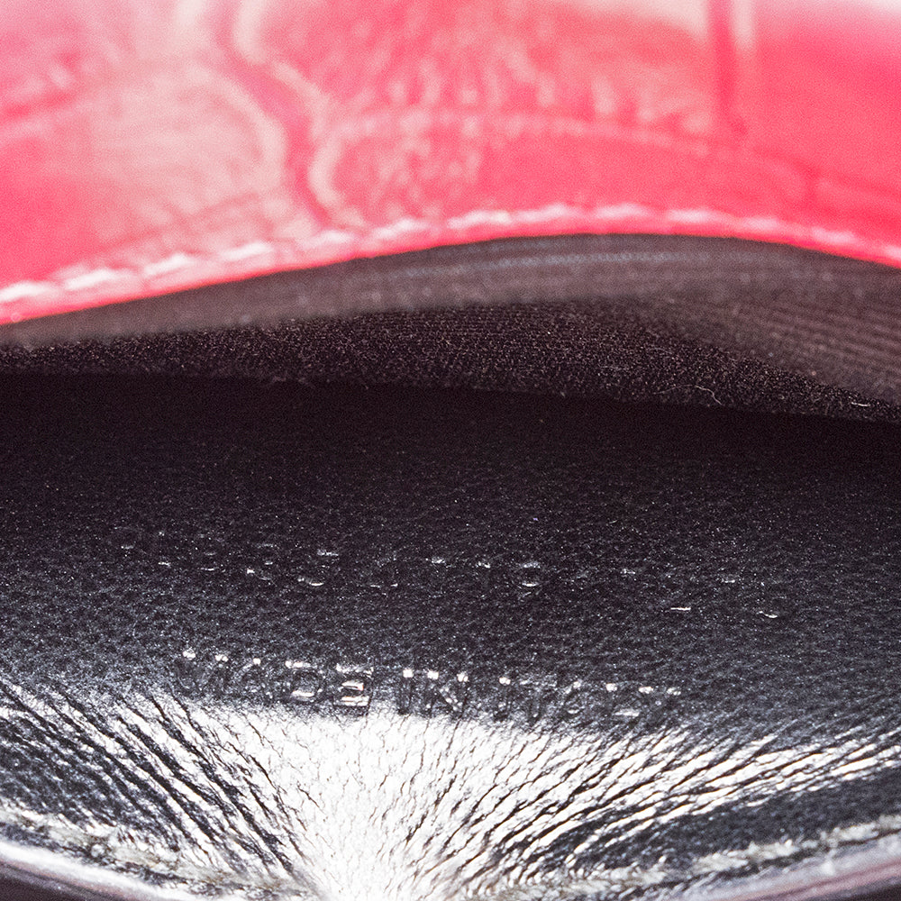 Saint Laurent Croc Embossed Leather Kate Tassel Medium Shoulder Bag (SHF-19701)