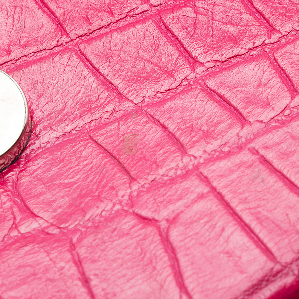 Saint Laurent Croc Embossed Leather Kate Tassel Medium Shoulder Bag (SHF-19701)