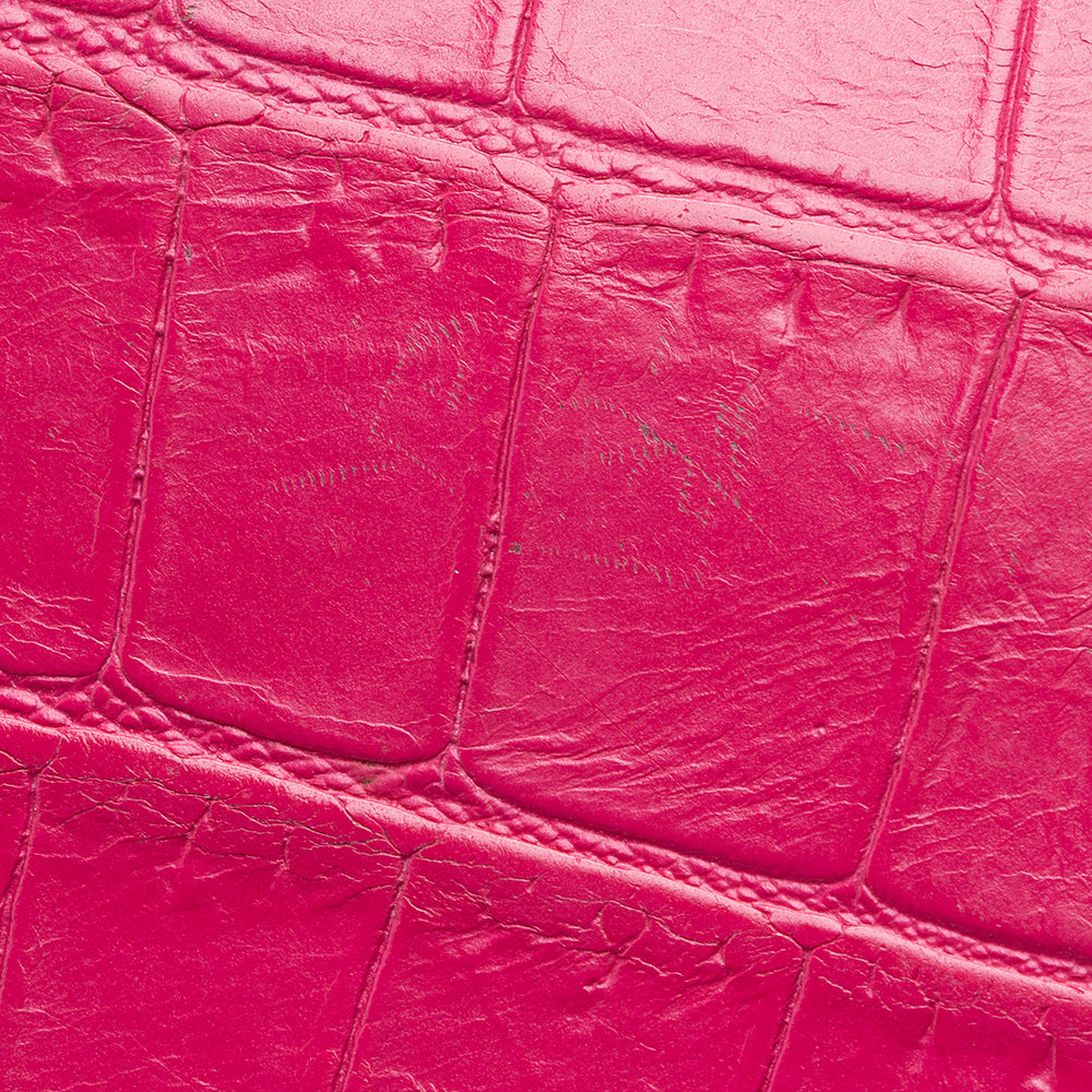 Saint Laurent Croc Embossed Leather Kate Tassel Medium Shoulder Bag (SHF-19701)