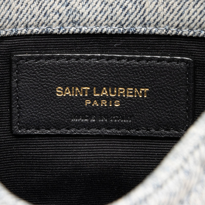 Saint Laurent Denim Monogram Puffer LouLou Small Clutch (SHF-22918) – LuxeDH