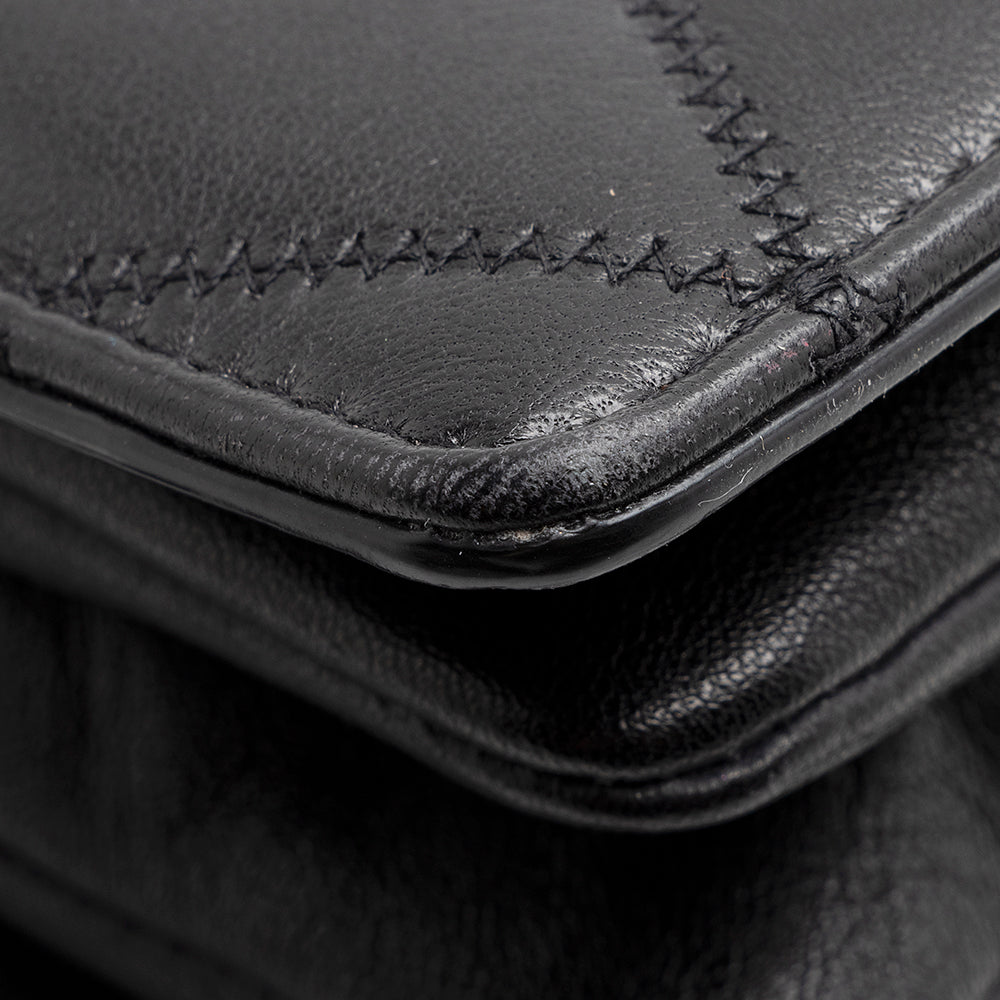 Saint Laurent Diamond Quilted Leather Monogram Angie Small Shoulder Bag (SHF-22533)