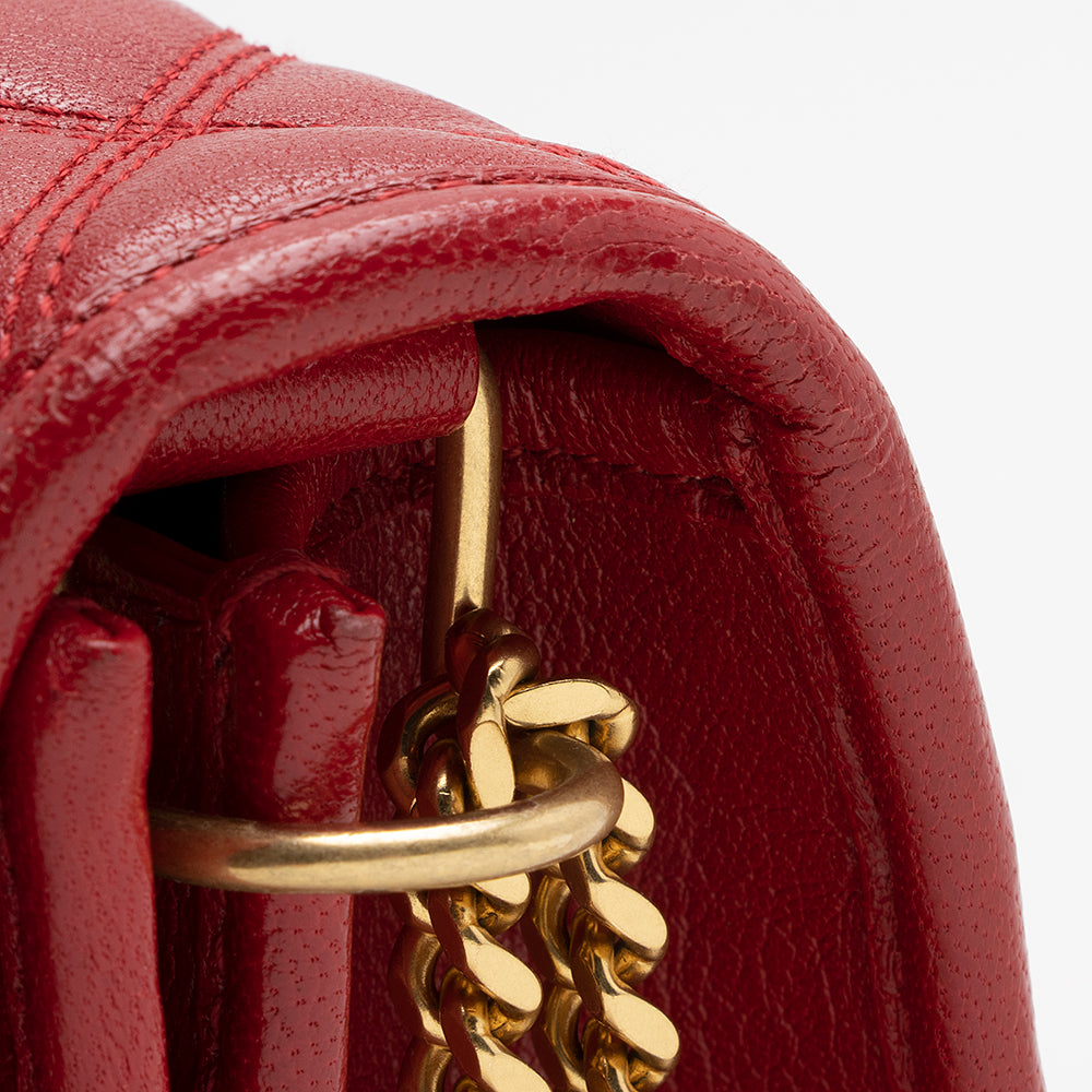 Saint Laurent Diamond Quilted Leather Becky Small Shoulder Bag (SHF-22081)