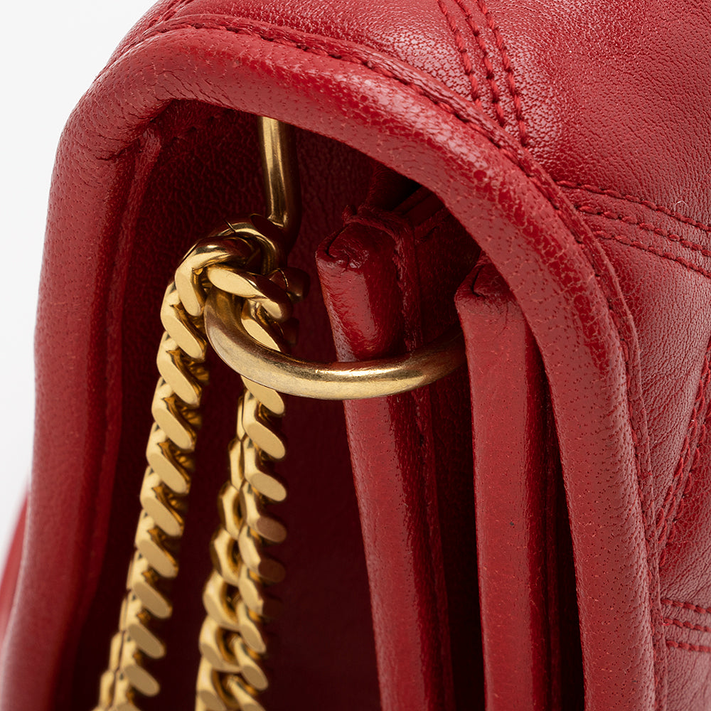 Saint Laurent Diamond Quilted Leather Becky Small Shoulder Bag (SHF-22081)