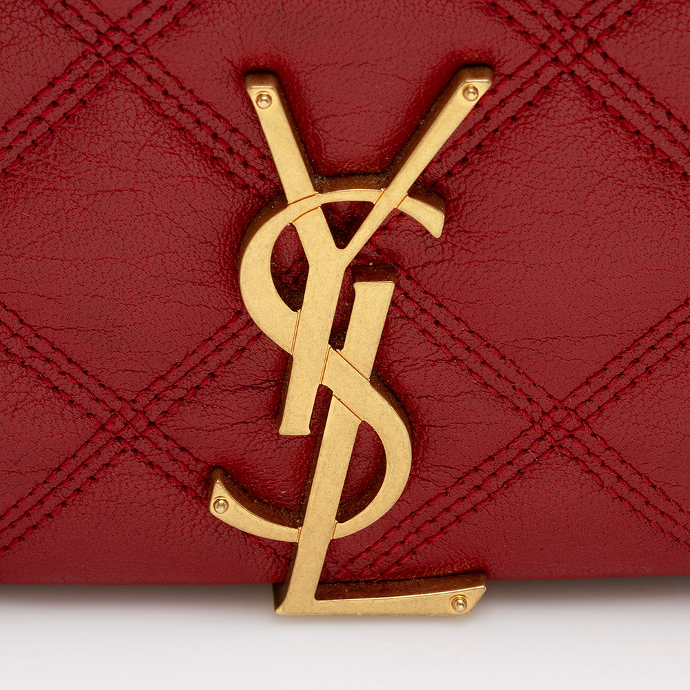 Saint Laurent Diamond Quilted Leather Becky Small Shoulder Bag (SHF-22081)