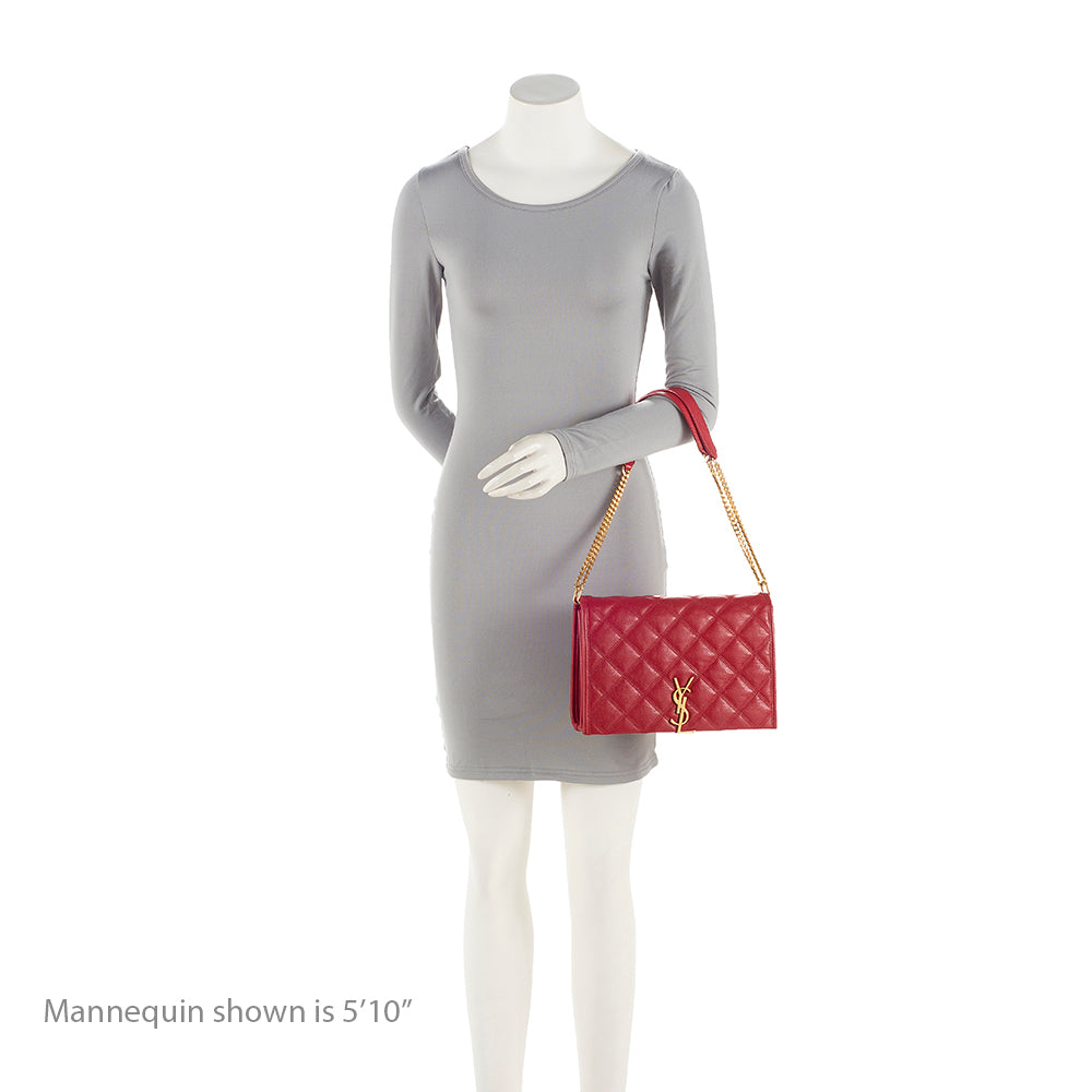 Saint Laurent Diamond Quilted Leather Becky Small Shoulder Bag (SHF-22081)