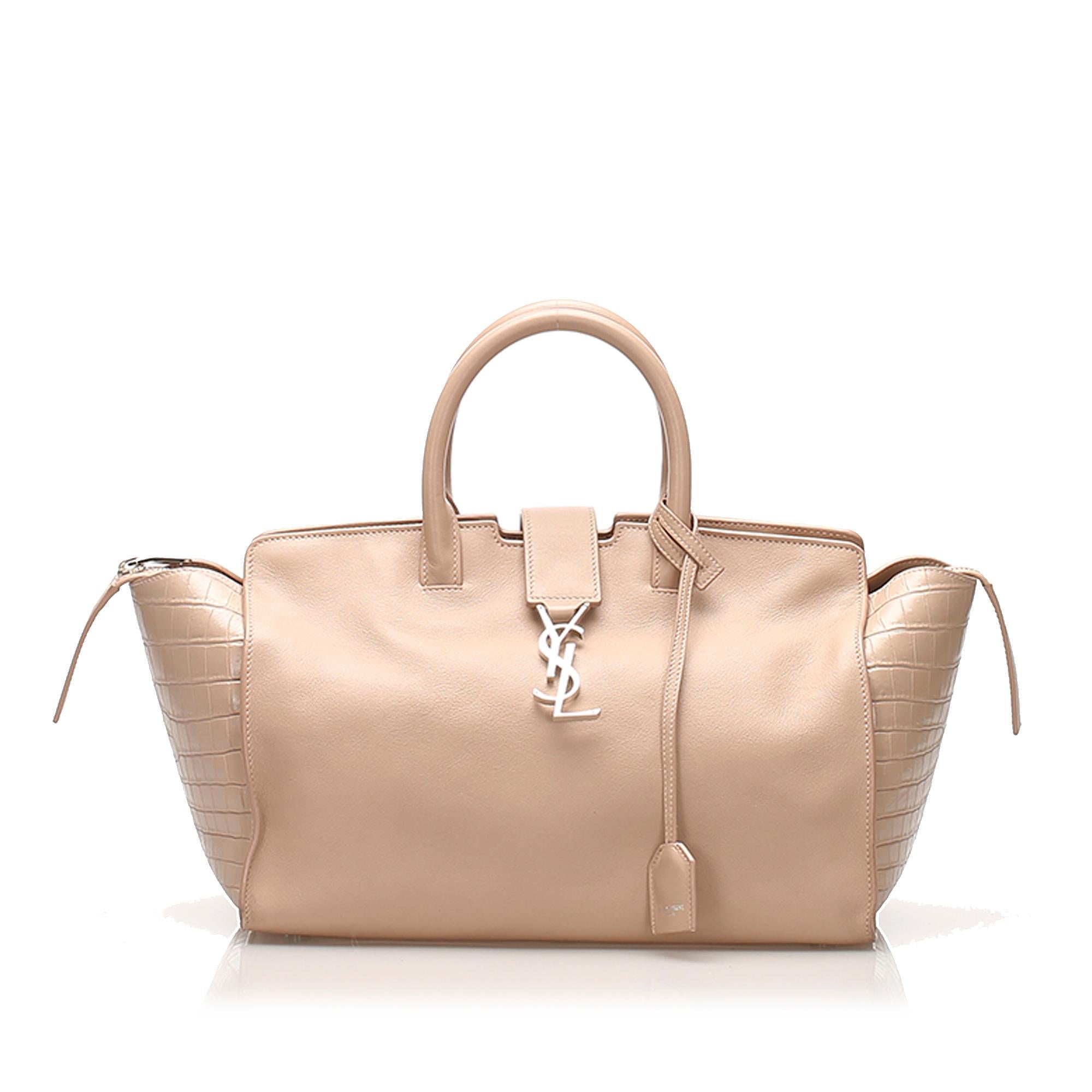 Saint Laurent Downtown Cabas Leather Satchel (SHG-24382)
