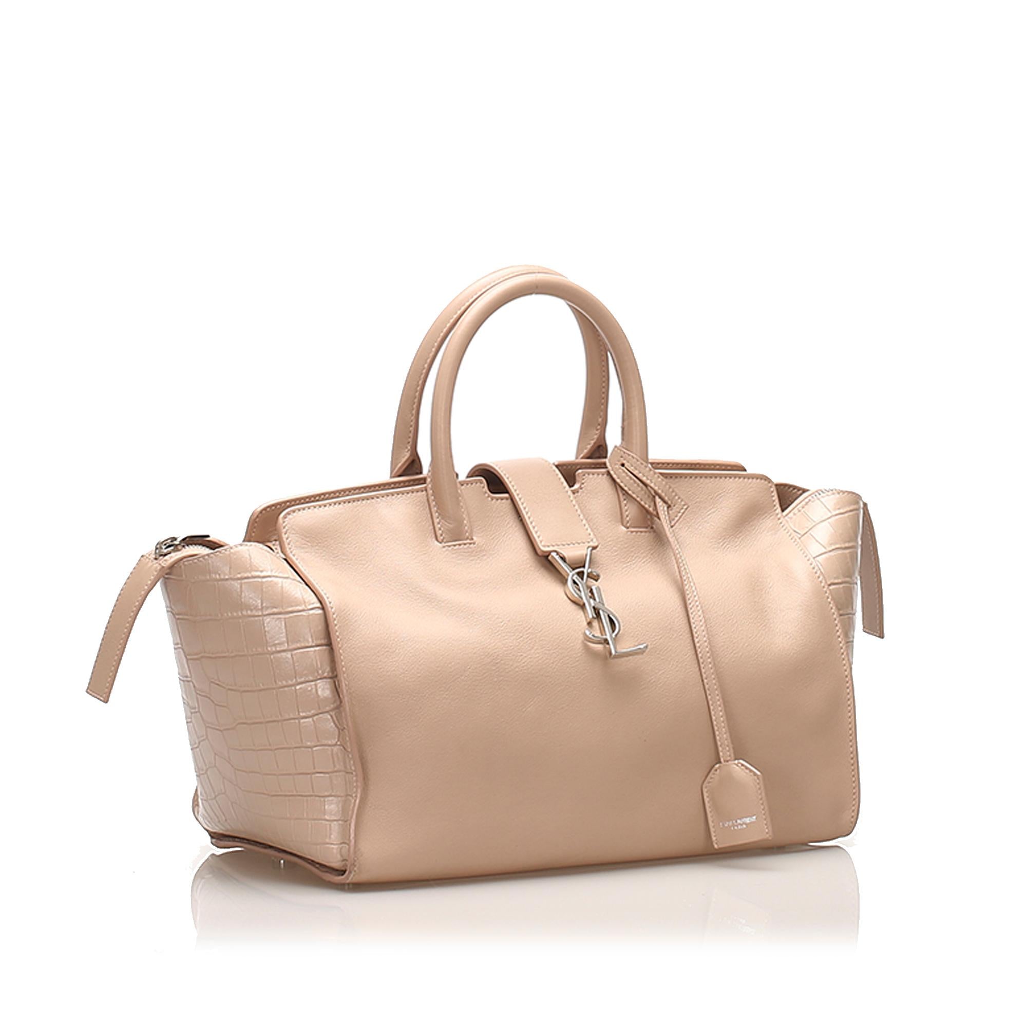 Saint Laurent Downtown Cabas Leather Satchel (SHG-24382)