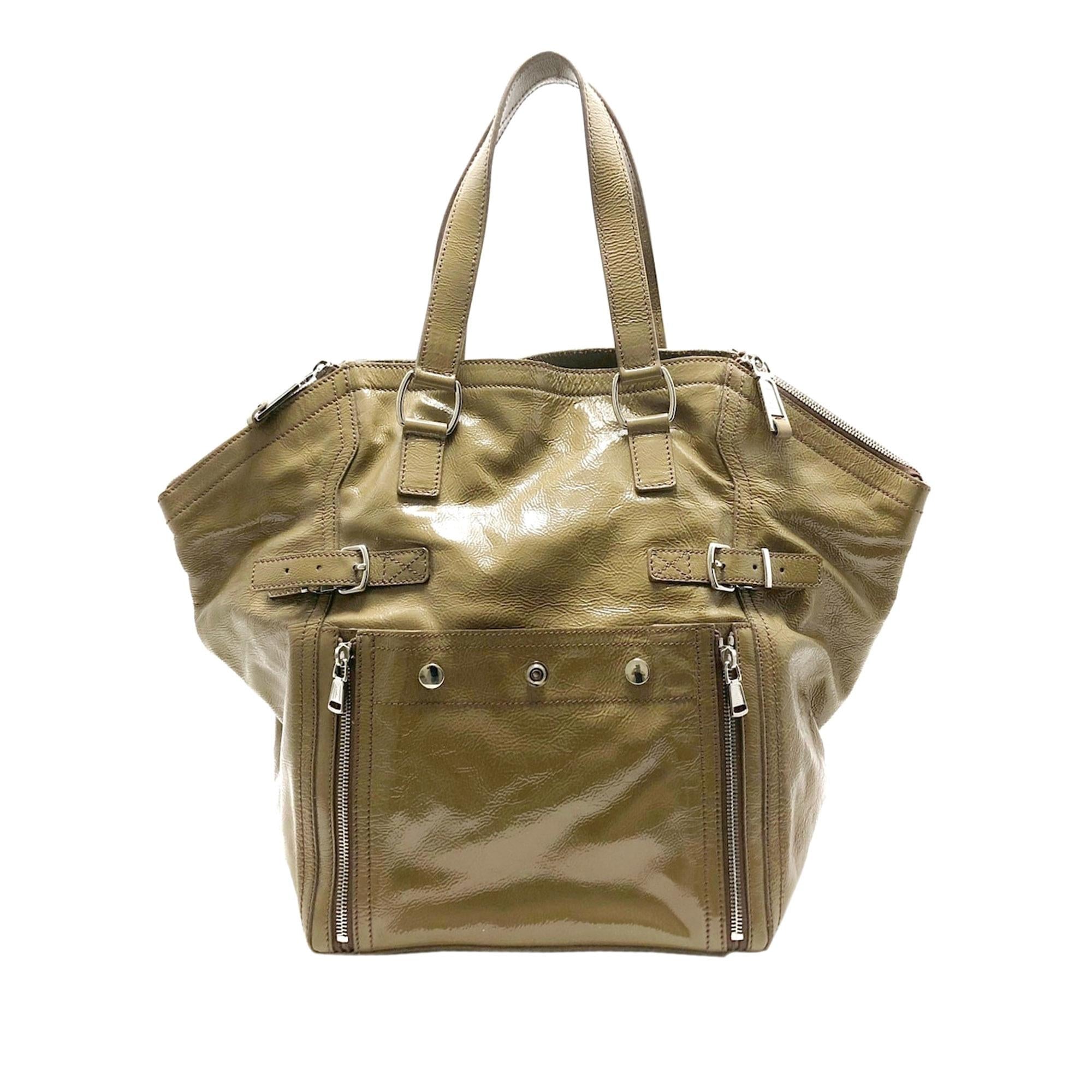 Saint Laurent Downtown Patent Leather Handbag (SHG-31595)
