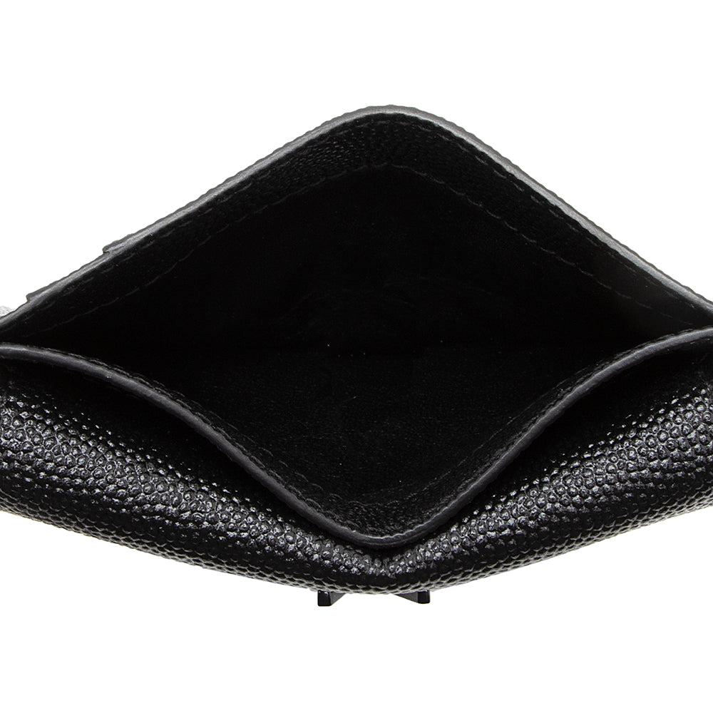 Saint Laurent Grain De Poudre Embossed Leather Uptown Card Case (SHF-18702)