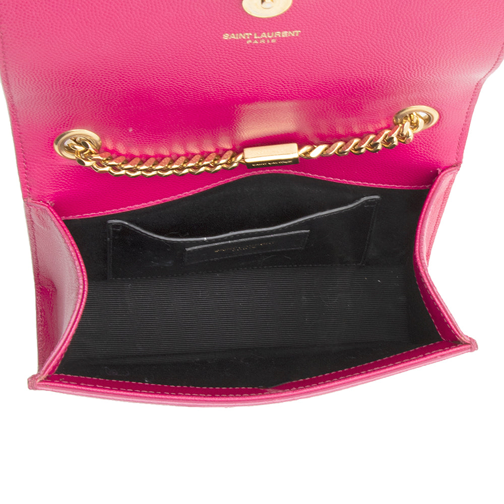 Saint Laurent Grain de Poudre Leather Classic Kate Chain Small Shoulder Bag (SHF-20743)