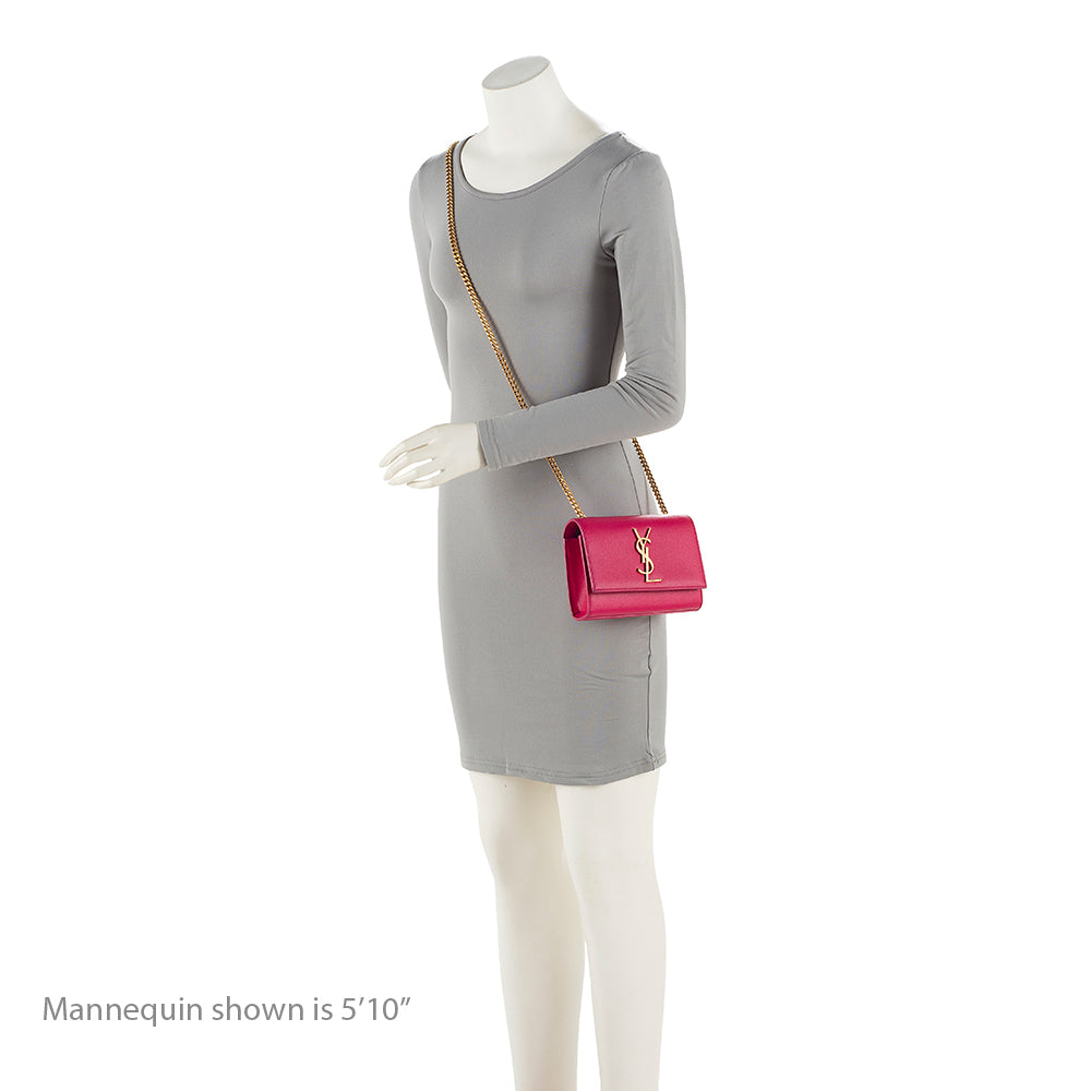 Saint Laurent Grain de Poudre Leather Classic Kate Chain Small Shoulder Bag (SHF-20743)