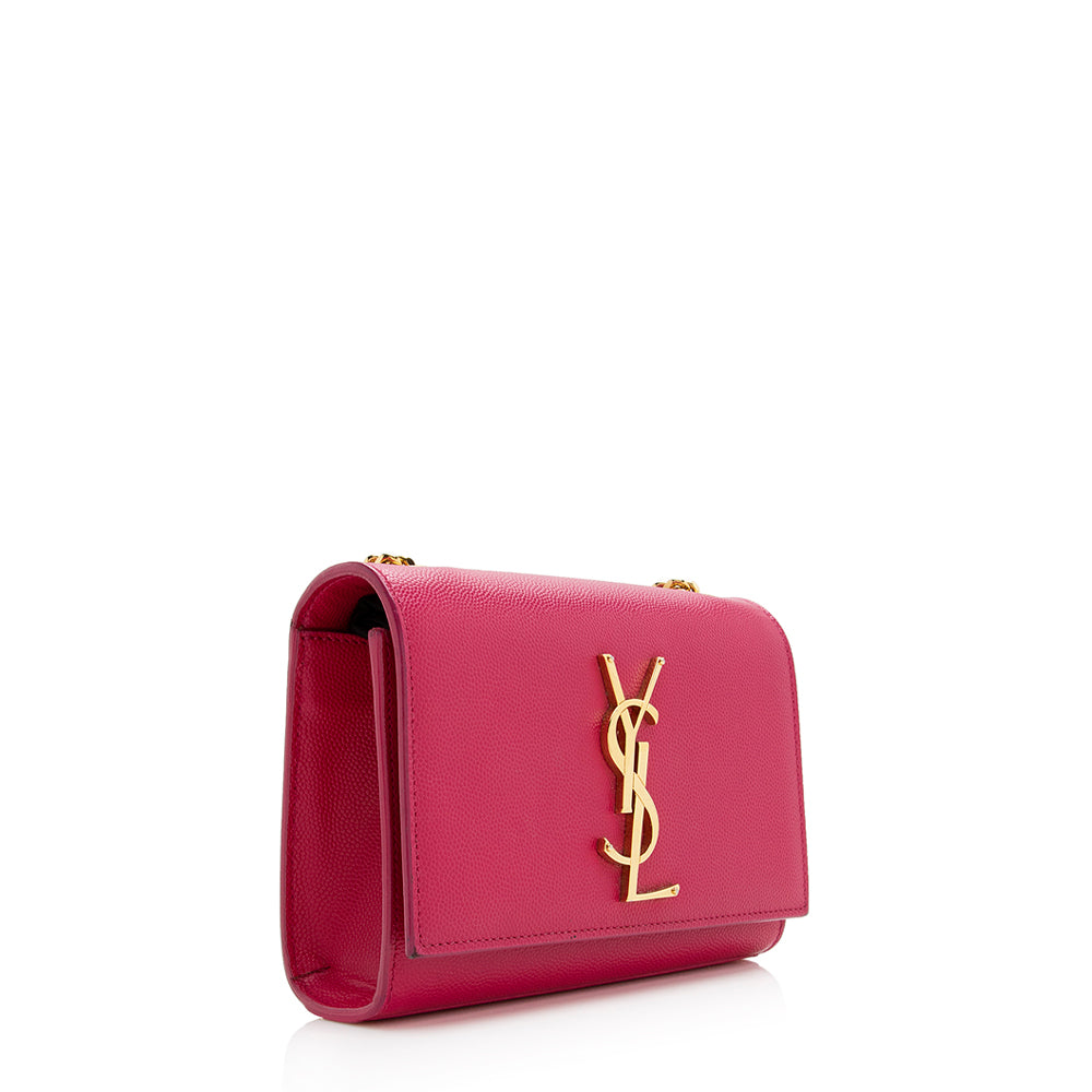 Saint Laurent Grain de Poudre Leather Classic Kate Chain Small Shoulder Bag (SHF-20743)