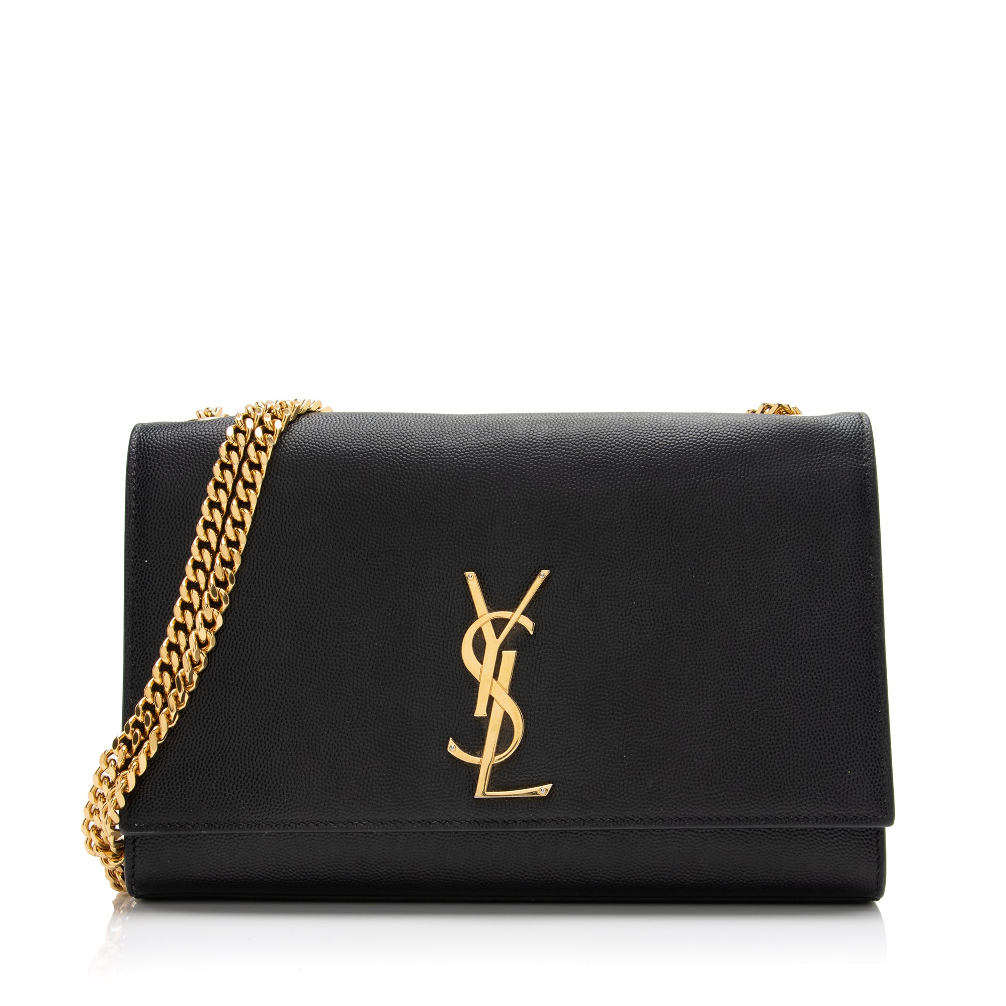 Saint Laurent Grain de Poudre Monogram Kate Chain Medium Shoulder Bag (SHF-rJQIm6)