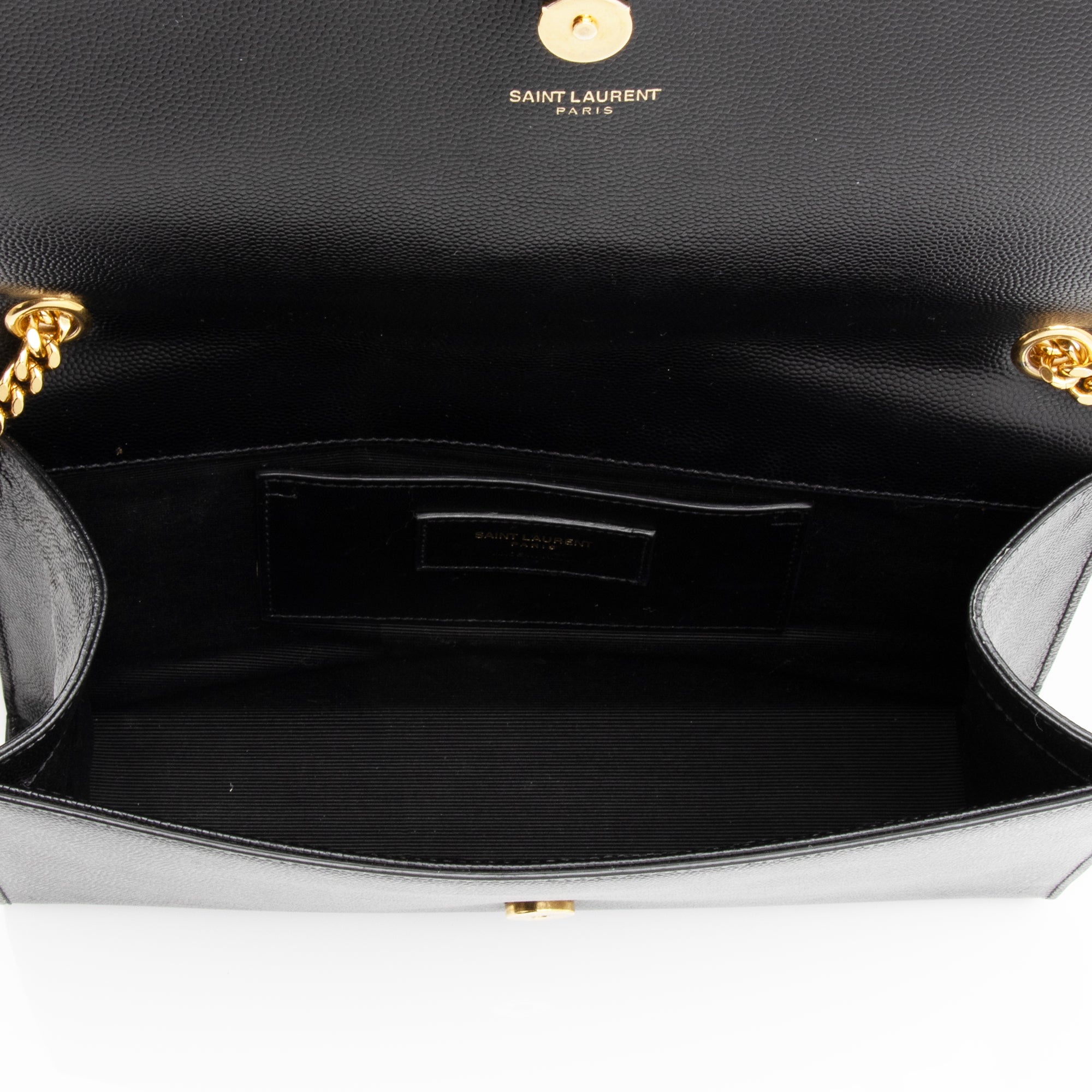 Saint Laurent Grain de Poudre Monogram Kate Chain Medium Shoulder Bag (SHF-rJQIm6)