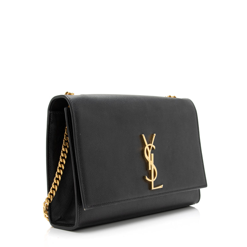 Saint Laurent Kate Monogram Small Leather Chain Shoulder Bag Black