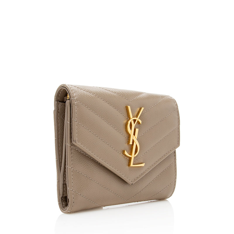 Shop Louis Vuitton Monogram Leather Small Wallet Logo Folding
