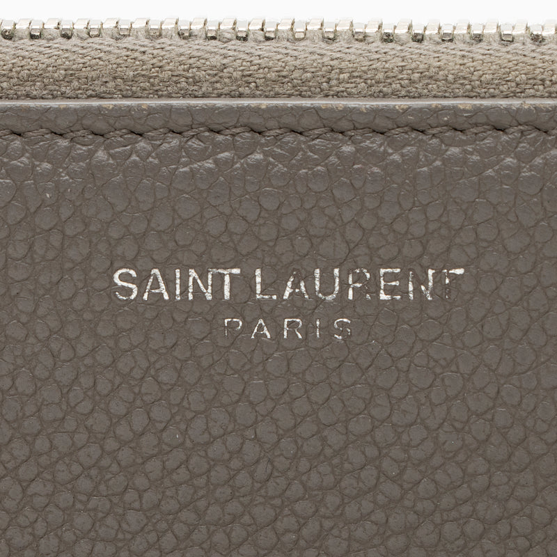 Saint Laurent Grain de Poudre Rive Gauche Zip Around Wallet (SHF-22288)