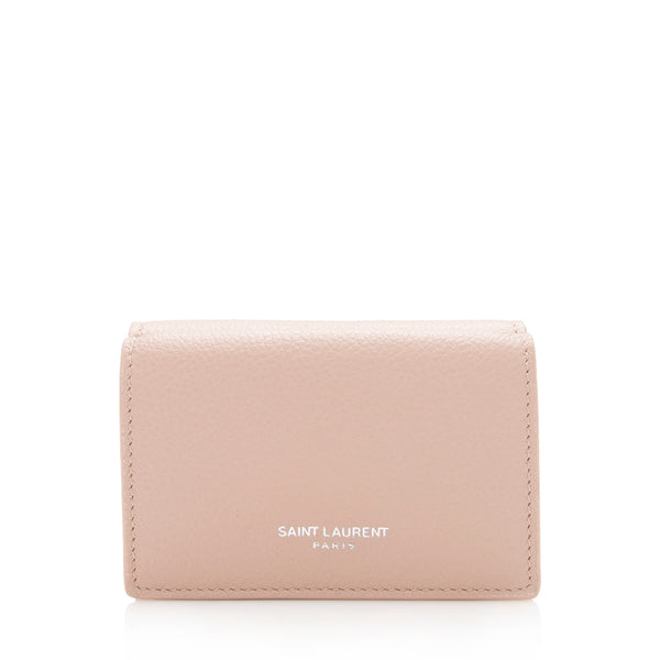 Saint Laurent Grained Leather Tiny Wallet  - FINAL SALE (SHF-17878)