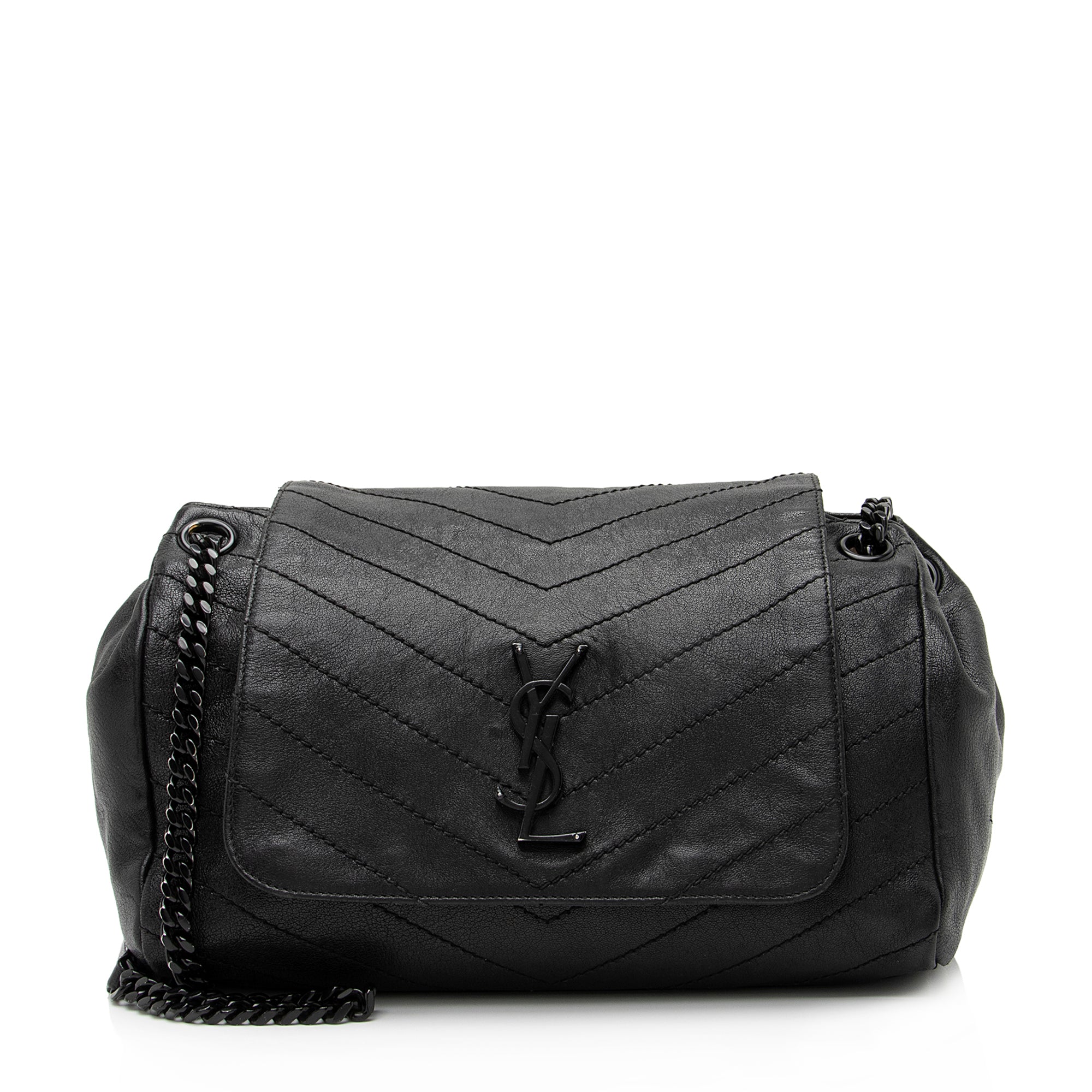 Saint Laurent Lambskin Large Monogram Nolita Bag (SHF-23575)