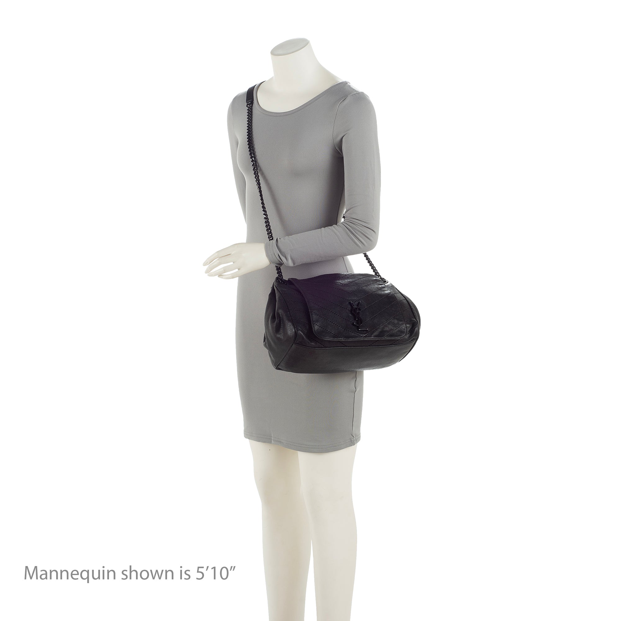 Saint Laurent Lambskin Large Monogram Nolita Bag (SHF-23575)