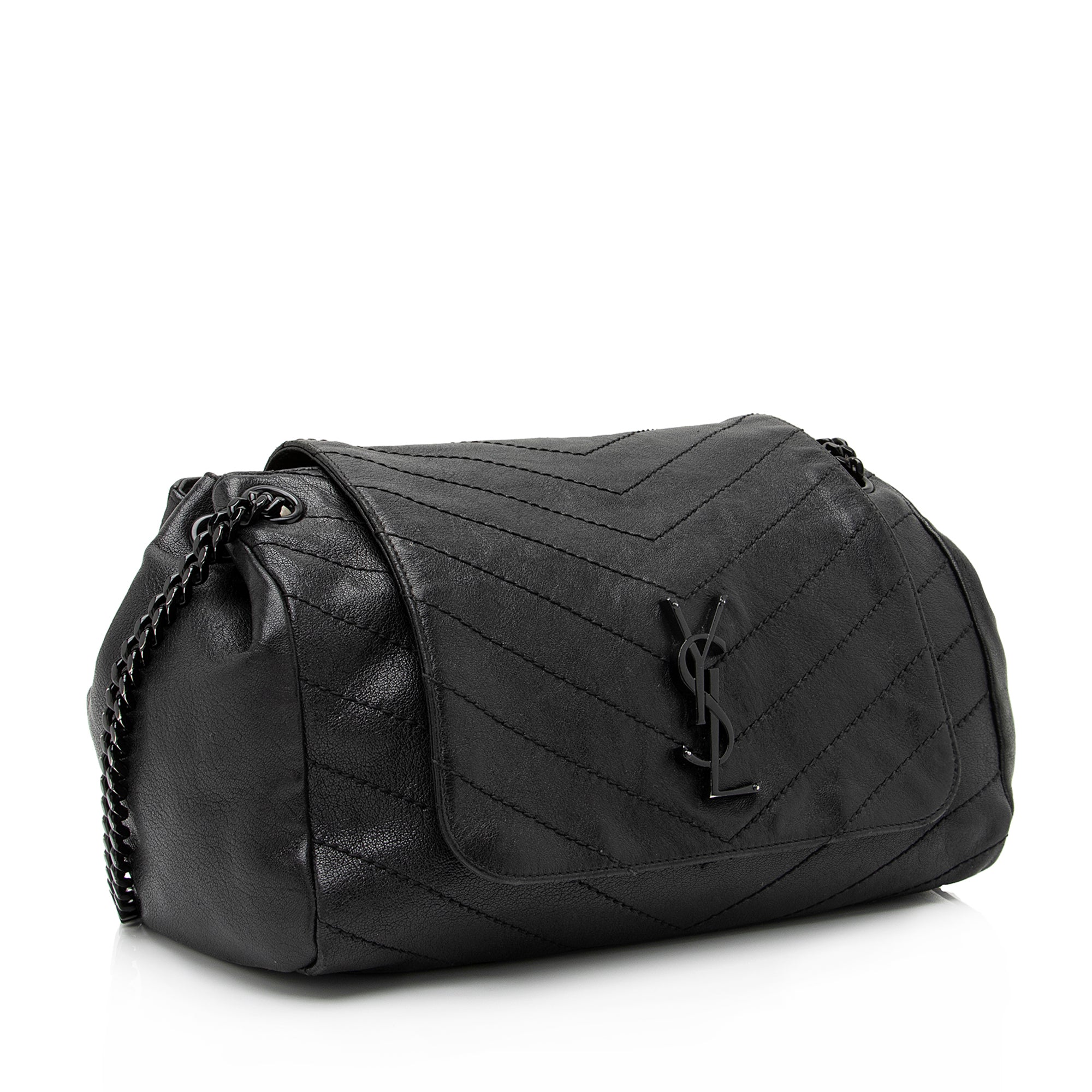 Saint Laurent Lambskin Large Monogram Nolita Bag (SHF-23575)