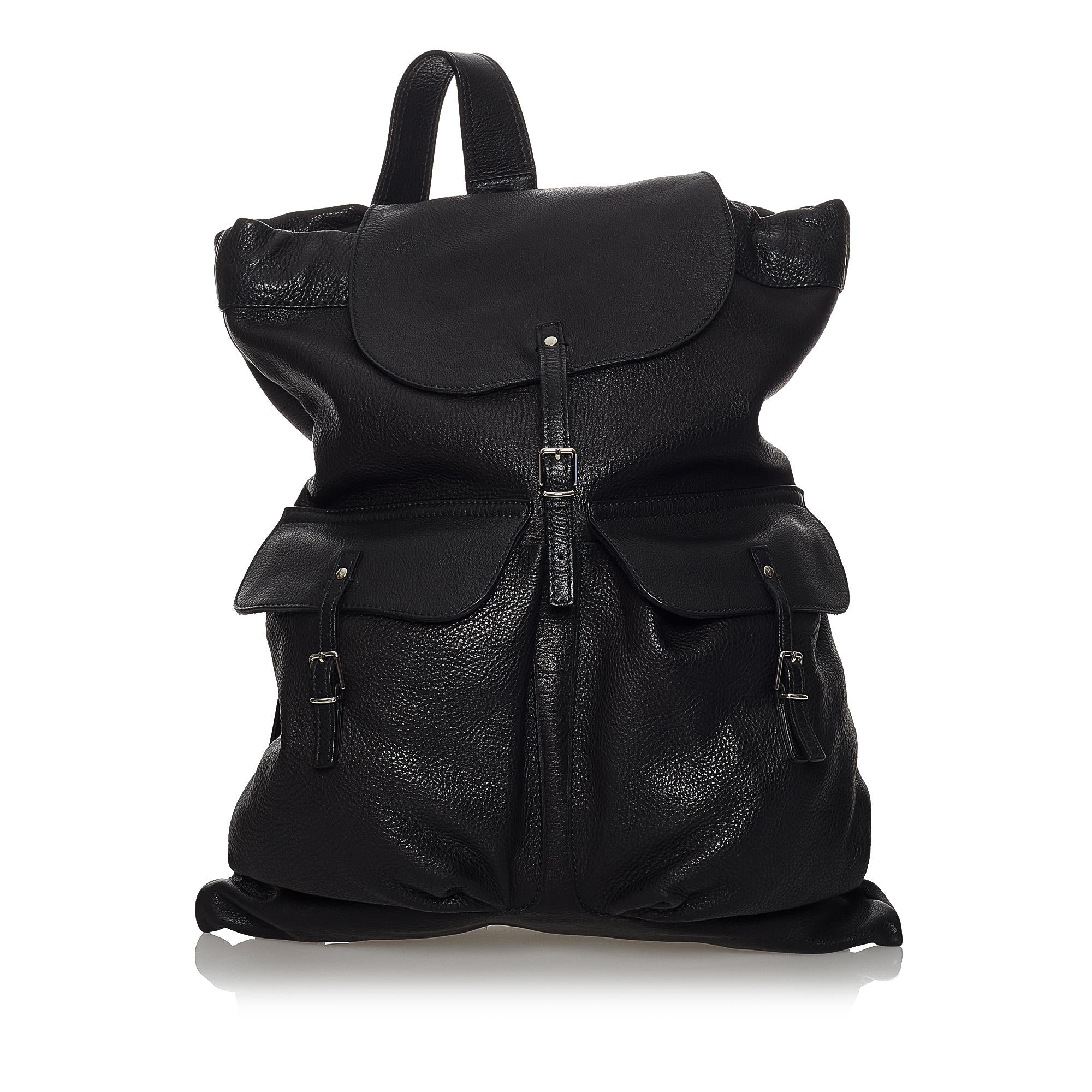 Saint Laurent Leather Backpack (SHG-32765)
